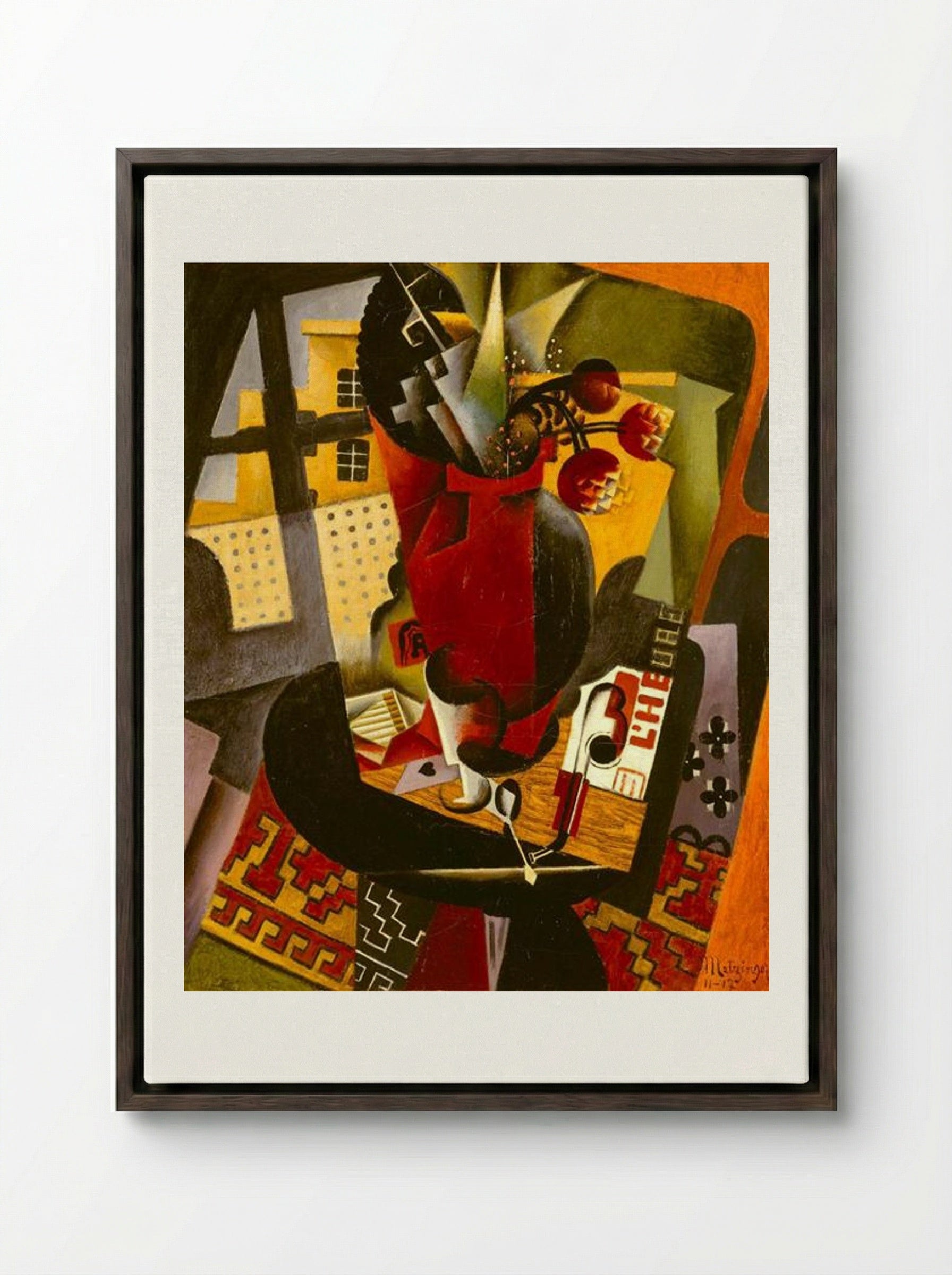 Table by a Window - Jean Metzinger - Framed Canvas Dark Wood