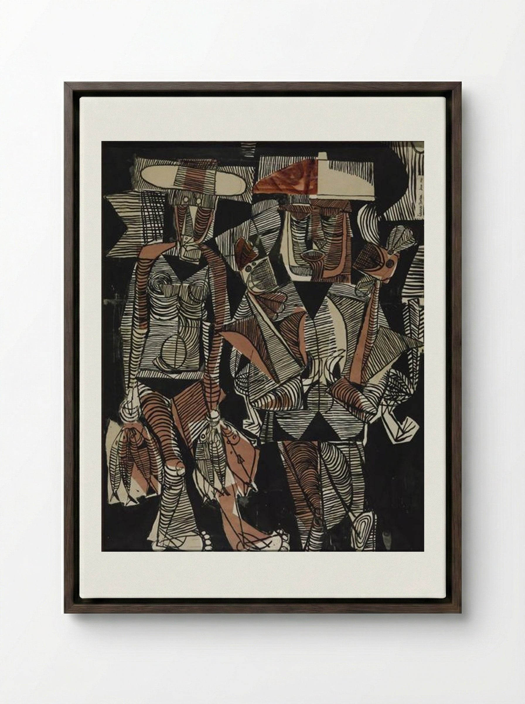 Fisherman and Wife - Eduardo Paolozzi - Framed Canvas Dark Wood