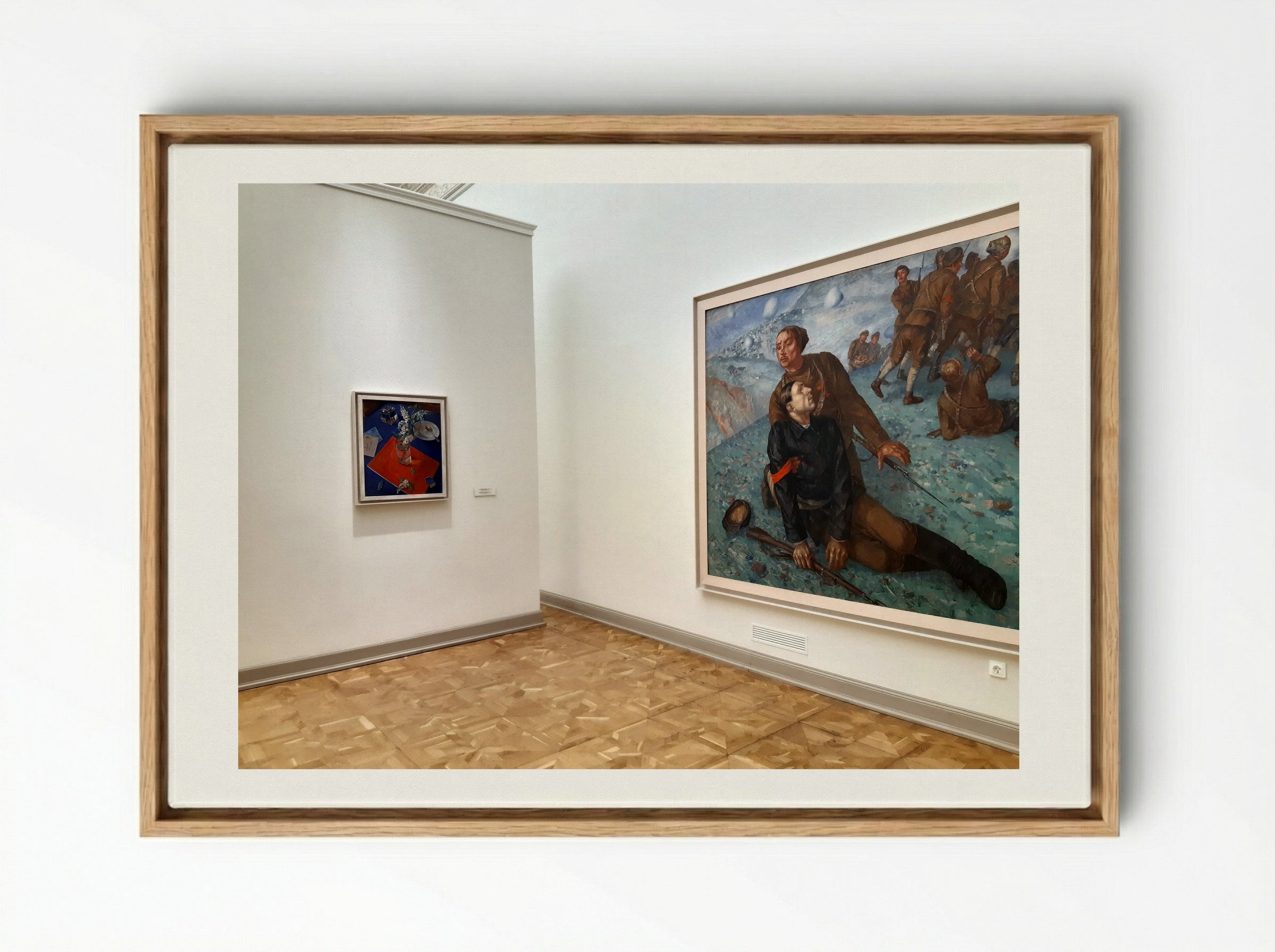 Death of a Commissar - Kuzma Petrov-Vodkin - Framed Canvas Wood