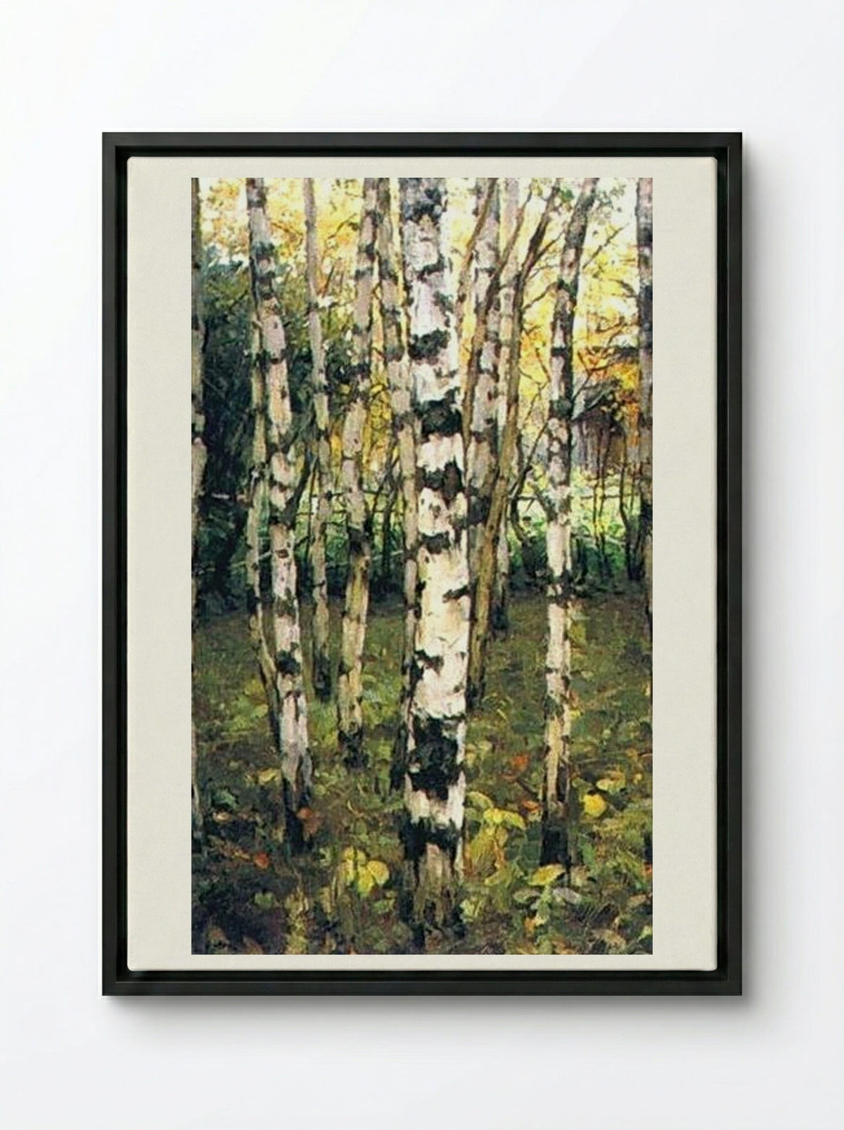Birches. Petrovskoye - Konstantin Yuon - Framed Canvas Black