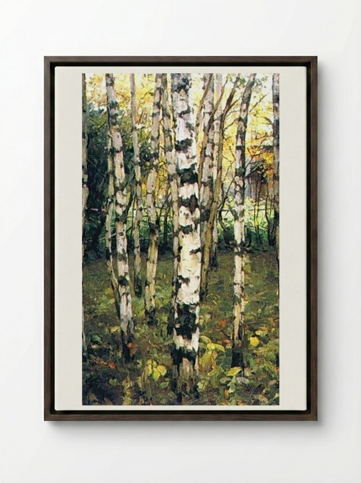 Birches. Petrovskoye - Konstantin Yuon - Framed Canvas Dark Wood