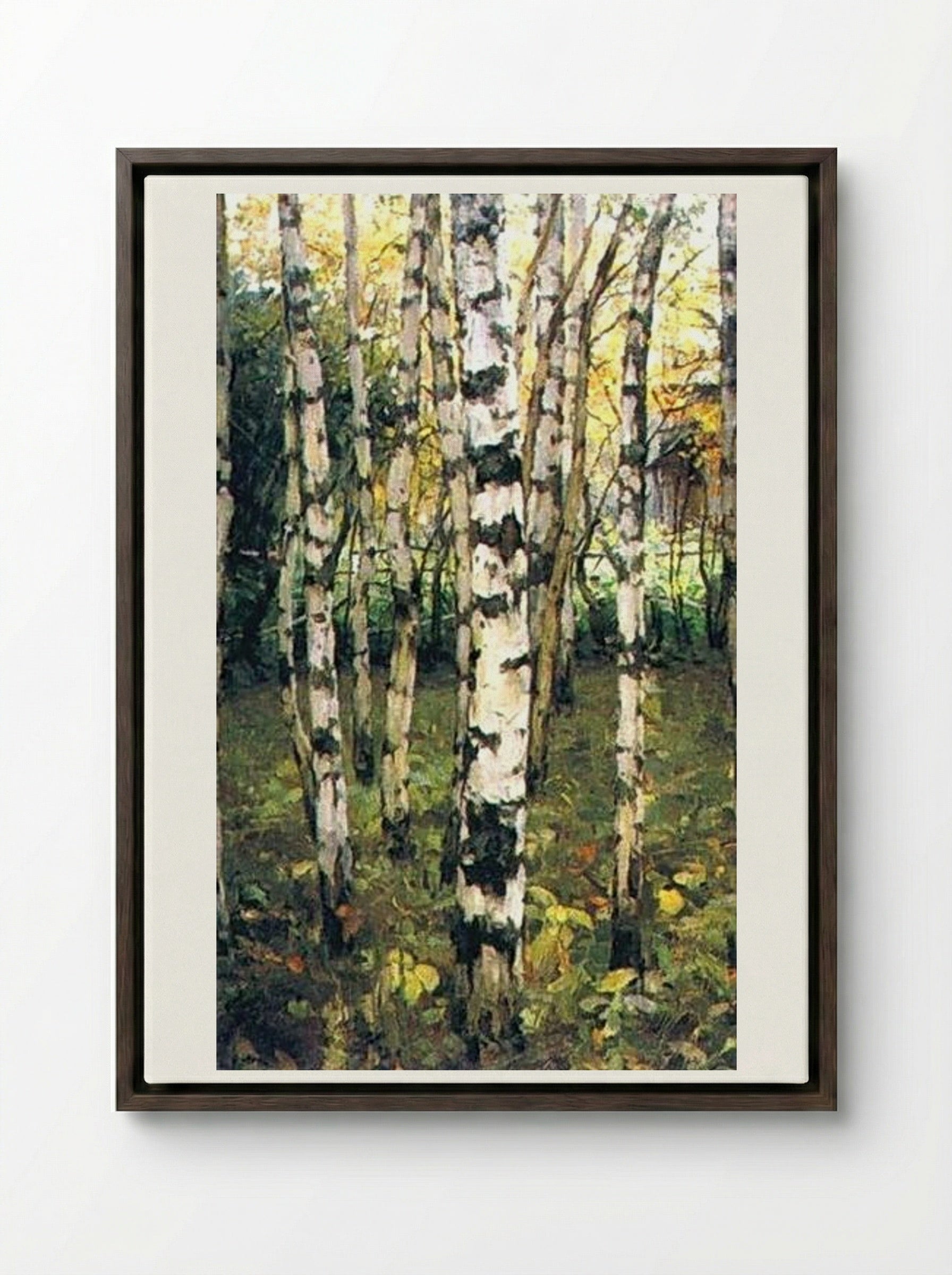 Birches. Petrovskoye - Konstantin Yuon - Framed Canvas Dark Wood