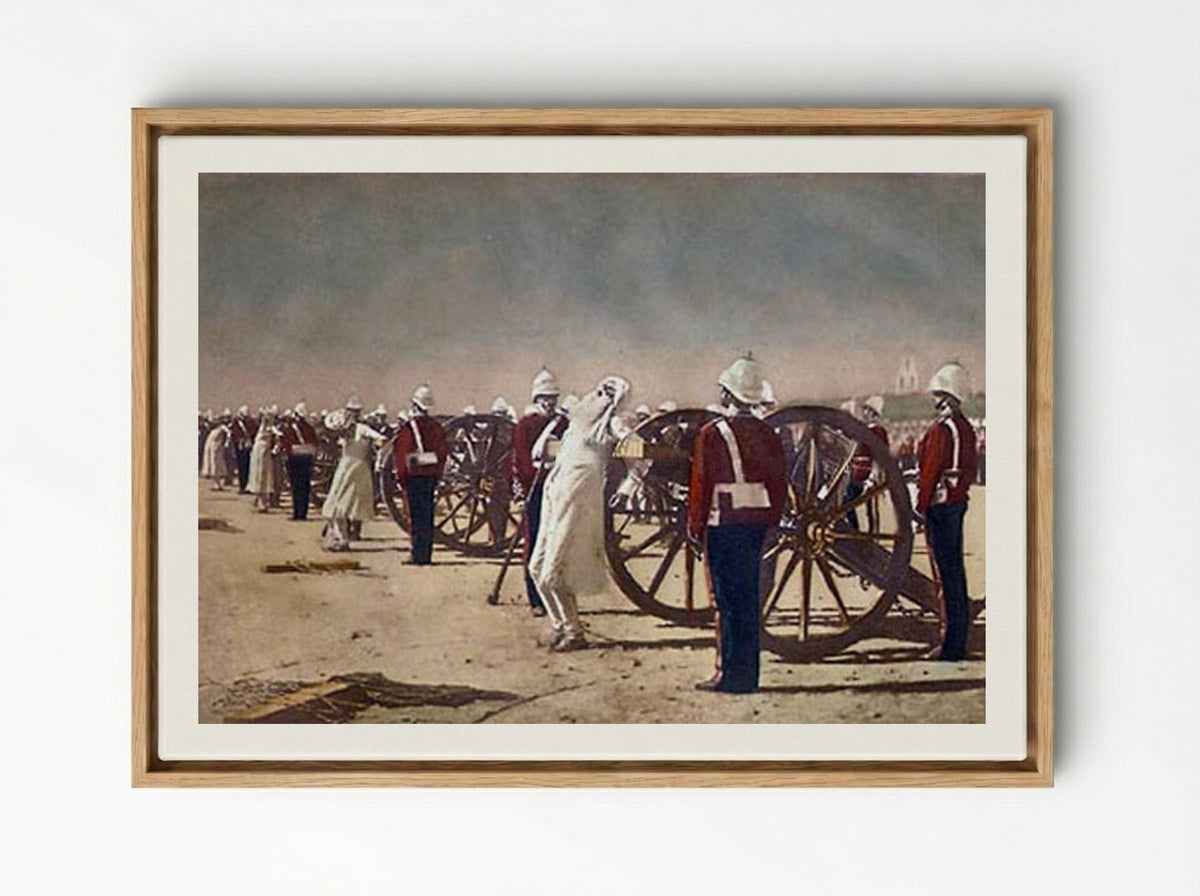 Blowing from Guns in British India - Vasily Vereshchagin - Framed Canvas Wood