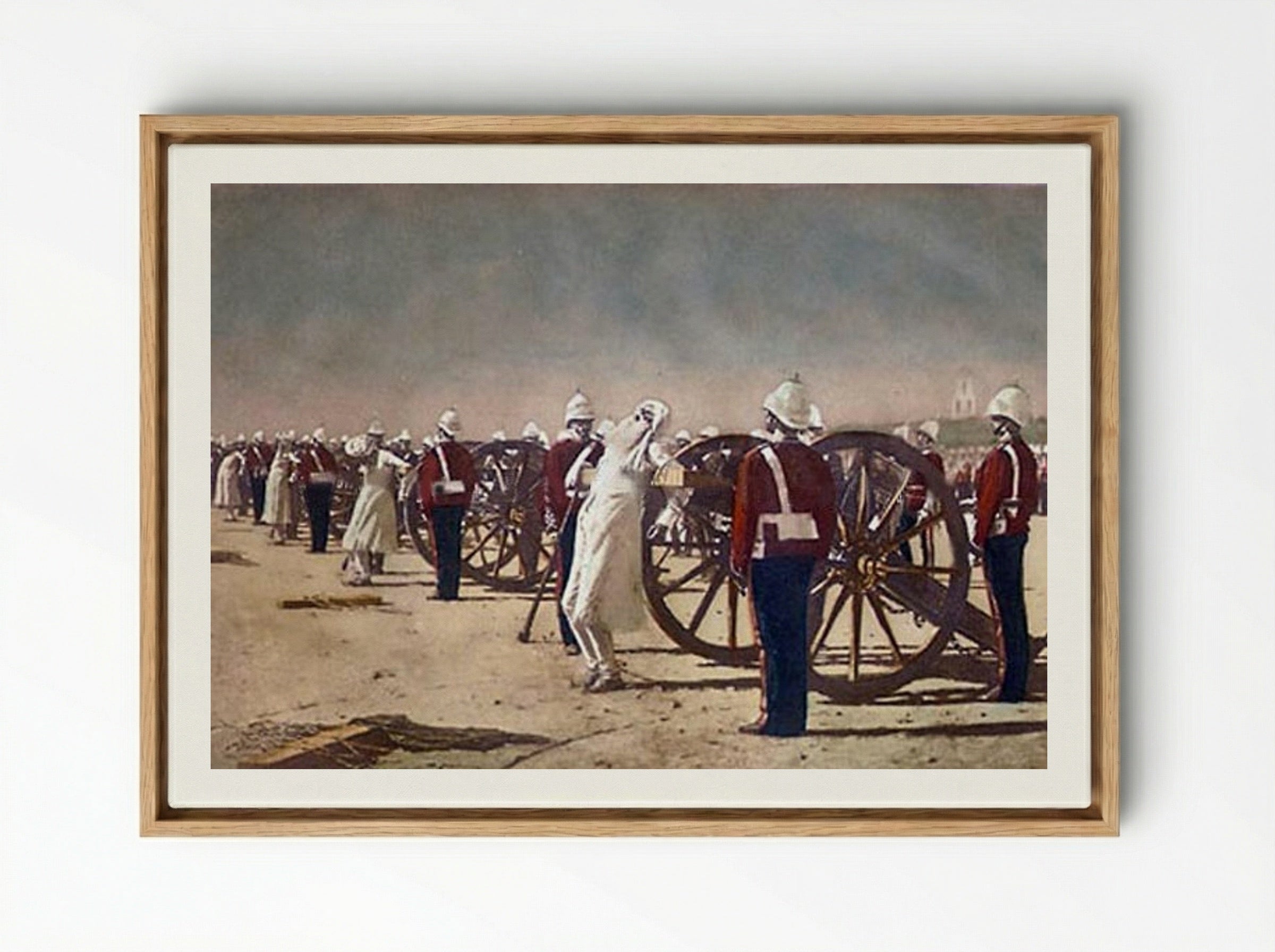 Blowing from Guns in British India - Vasily Vereshchagin - Framed Canvas Wood