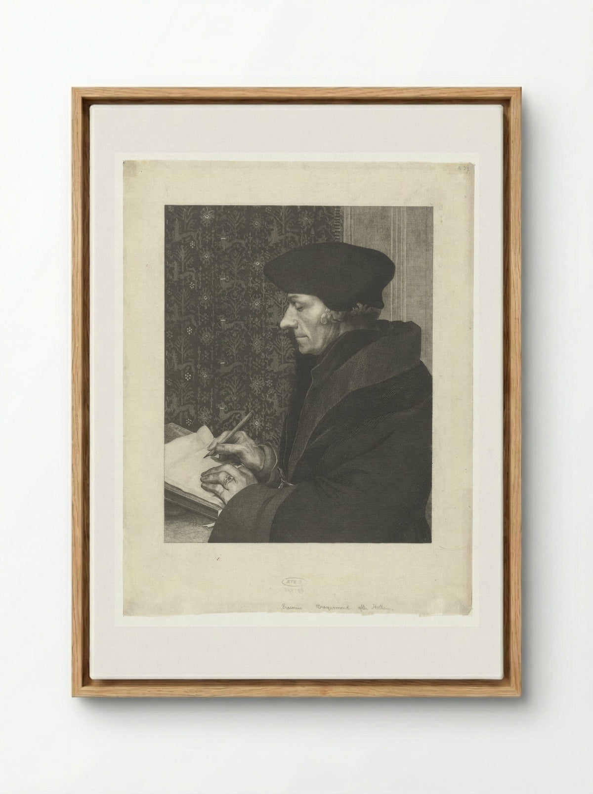 Portret van Desiderius Erasmus - Félix Bracquemond - Framed Canvas Wood
