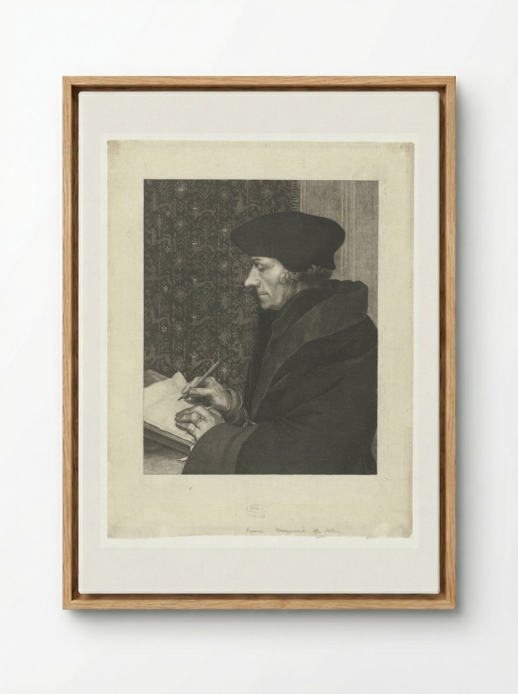 Portret van Desiderius Erasmus - Félix Bracquemond - Framed Canvas Wood