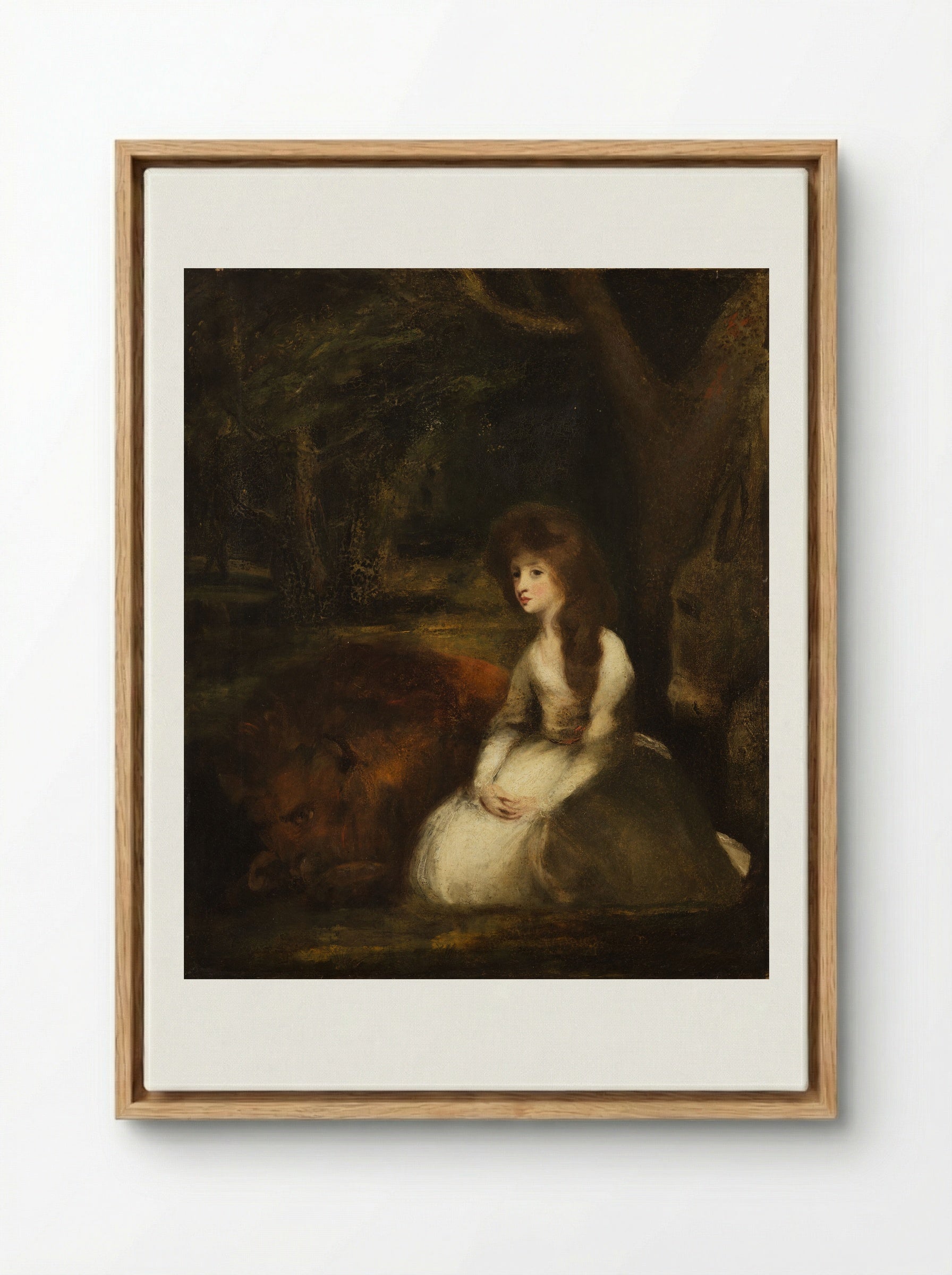 Miss Elizabeth Beauclerc as Una with the Lion - Sir Joshua Reynolds - Framed Canvas Wood