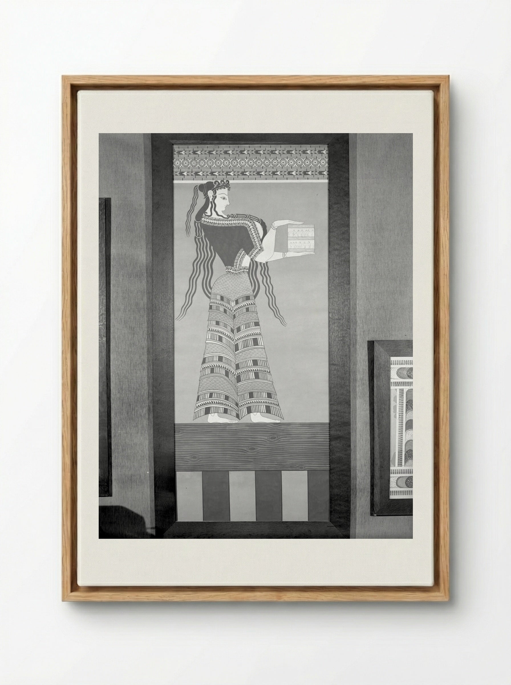 Woman Carrying a Casket - Fine Art Print - Framed Canvas Wood