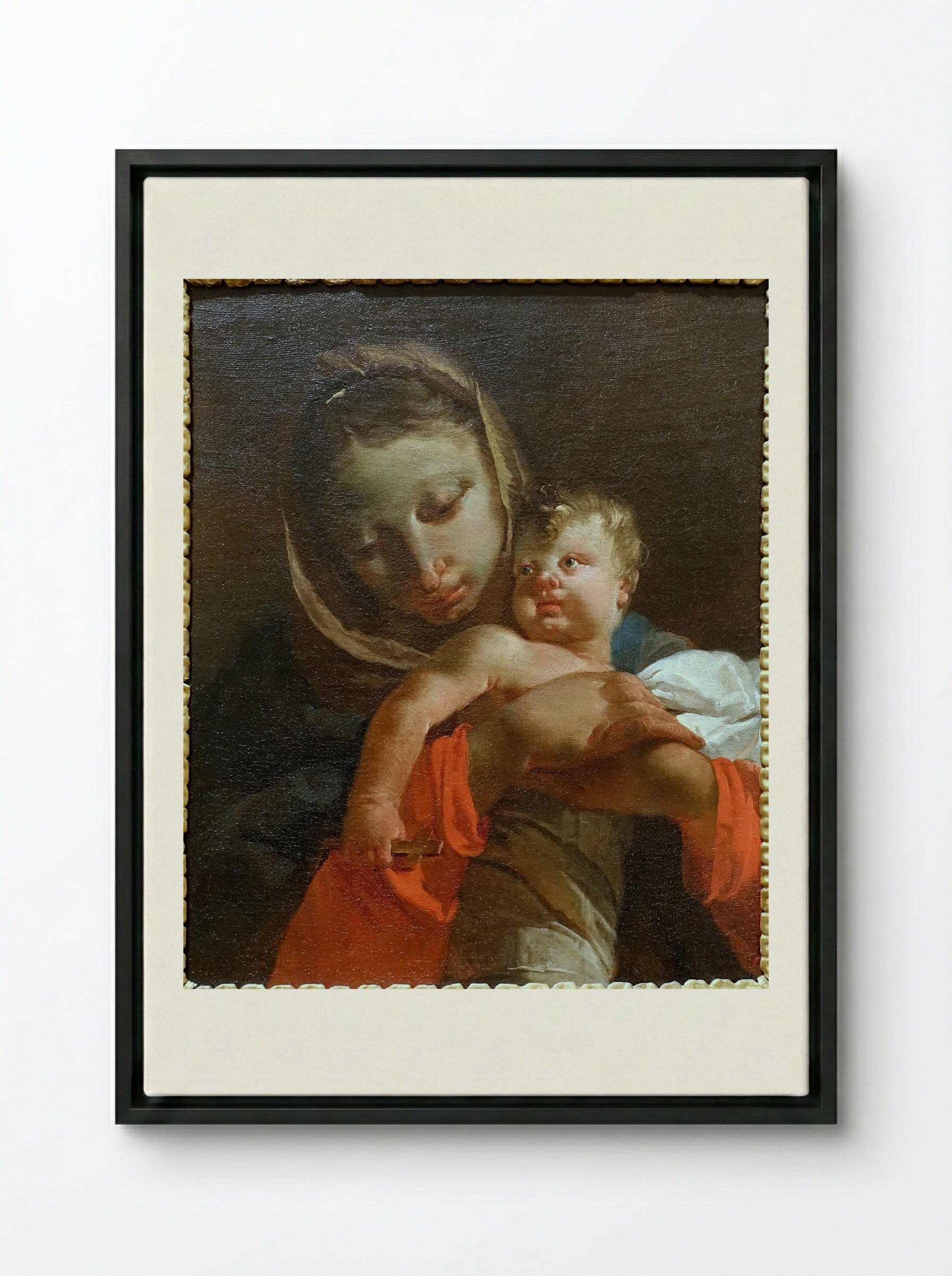 Madonna and Child - Giovanni Battista Tiepolo - Framed Canvas Black