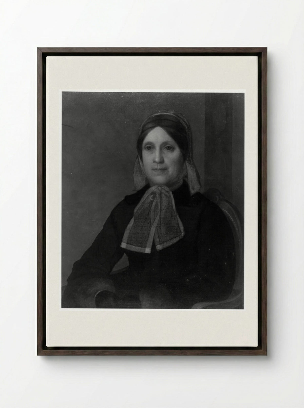 Catharine Jane Eliot Norton (Mrs. Andrews Norton) - Fine Art Print - Framed Canvas Dark Wood
