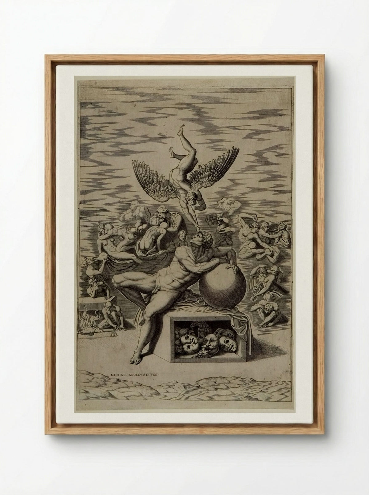 The Dream of Human Life - Nicolas Beatrizet - Framed Canvas Wood
