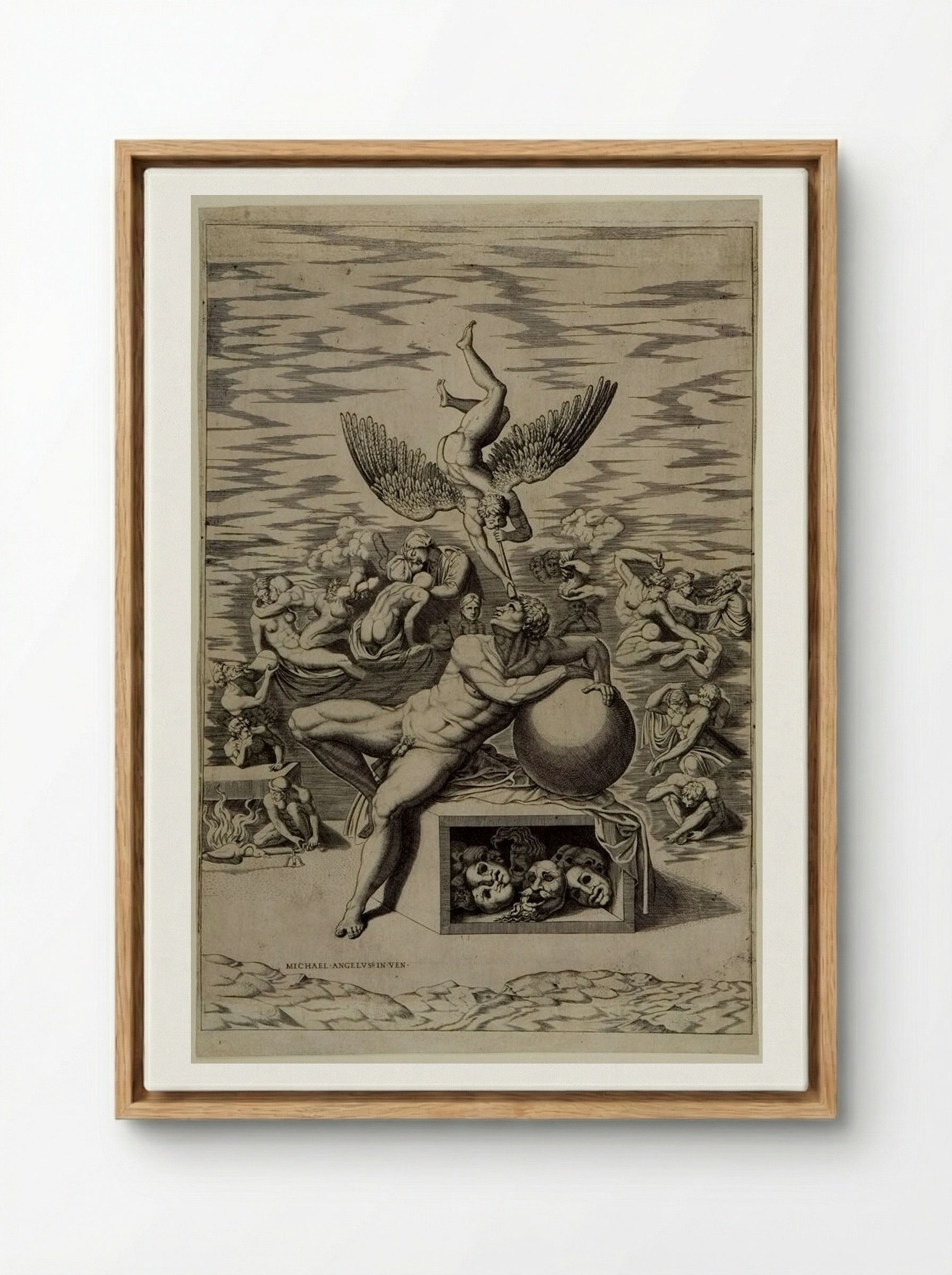 The Dream of Human Life - Nicolas Beatrizet - Framed Canvas Wood