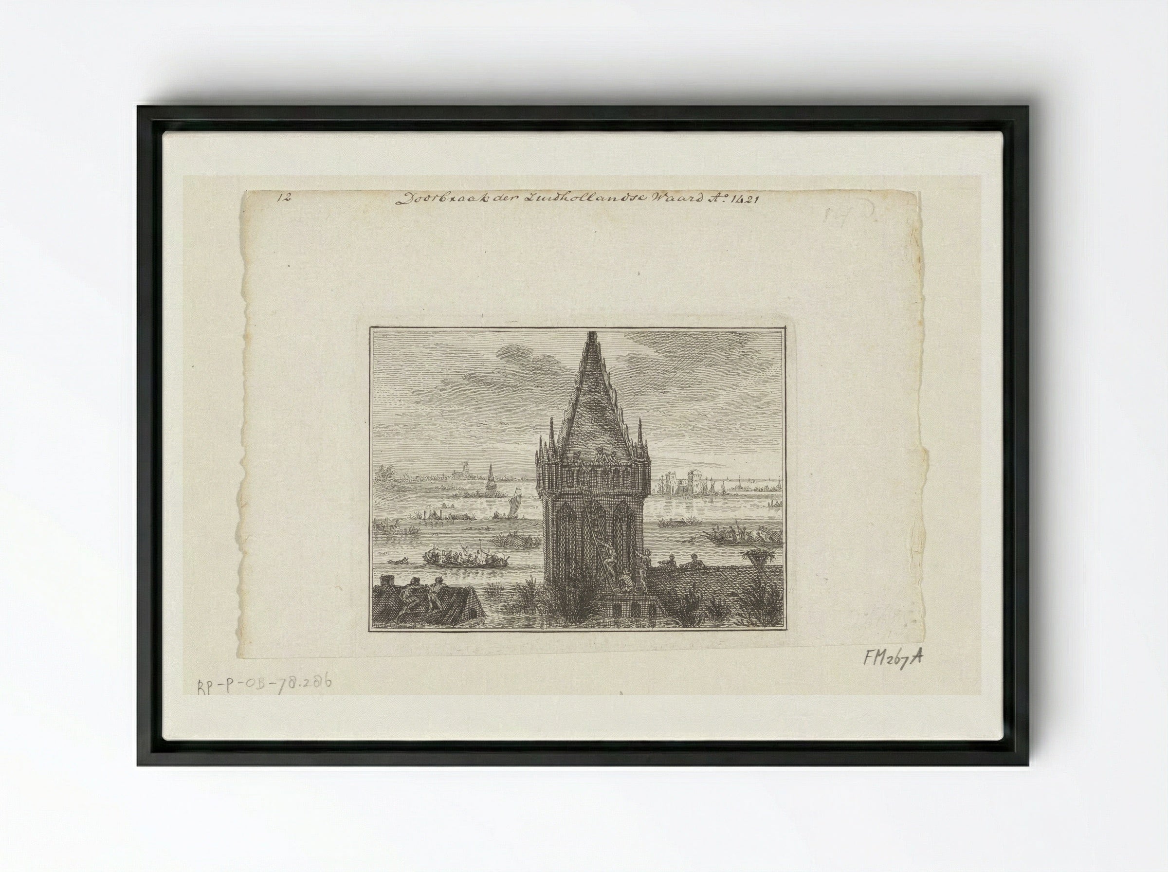 Doorbraak der Zuidhollandse Waard - Unknown Artist - Framed Canvas Black