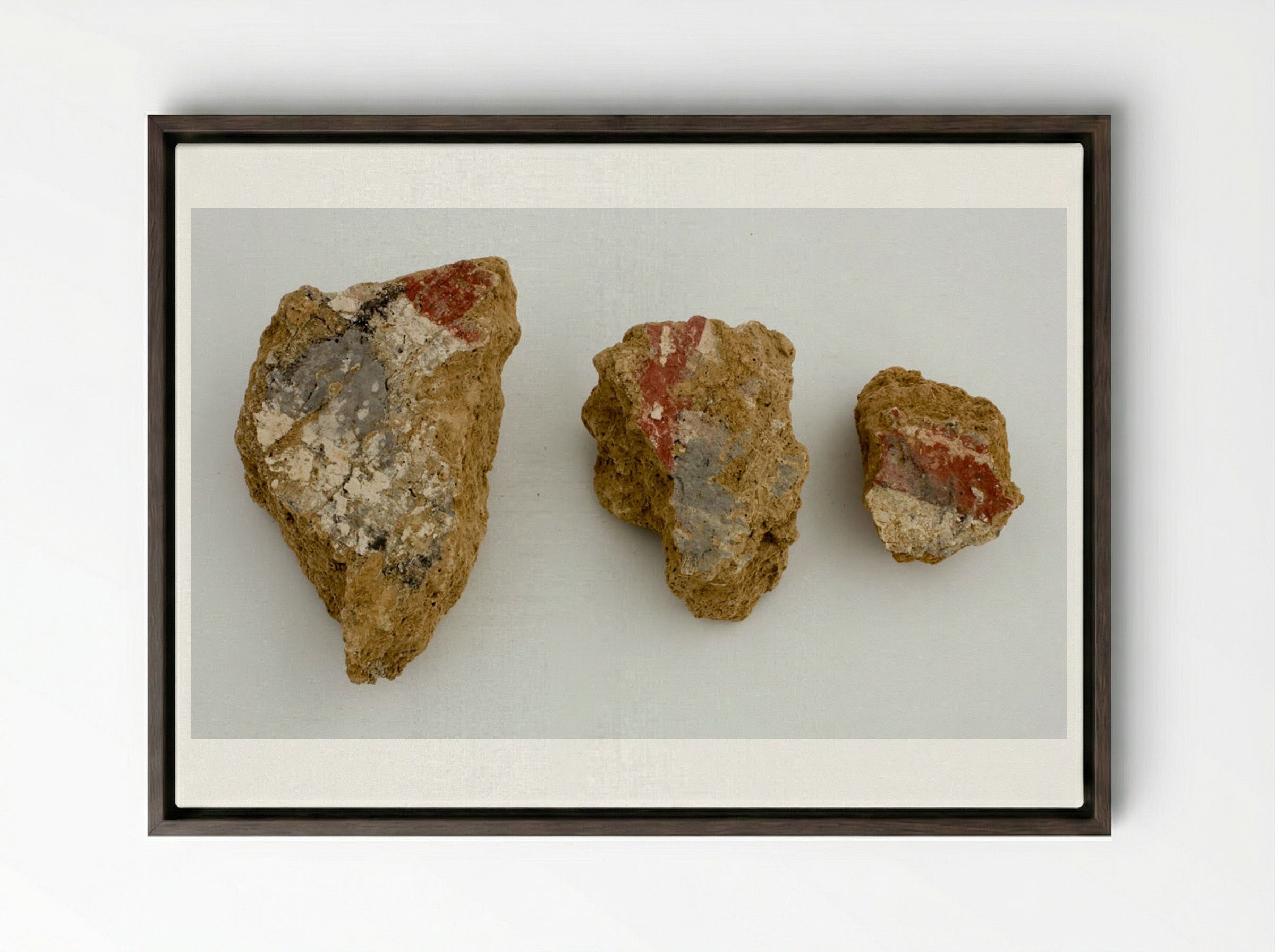 Fragments of Wall Paintings from Nuzi - Unknown Artist - Framed Canvas Dark Wood