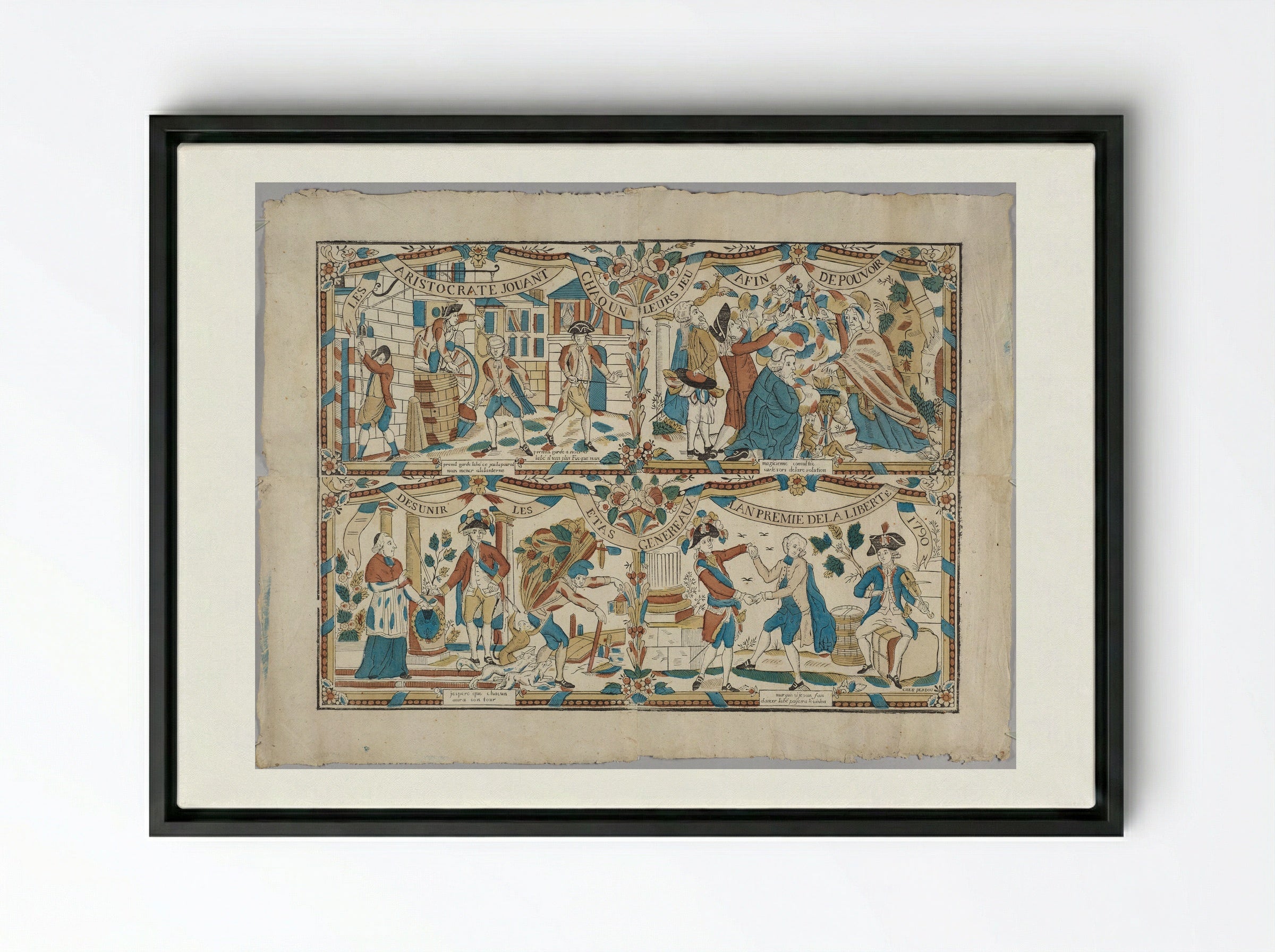The Aristocrats Each Play their Games to Break up the Estates General - Unidentified Artist - Framed Canvas Black