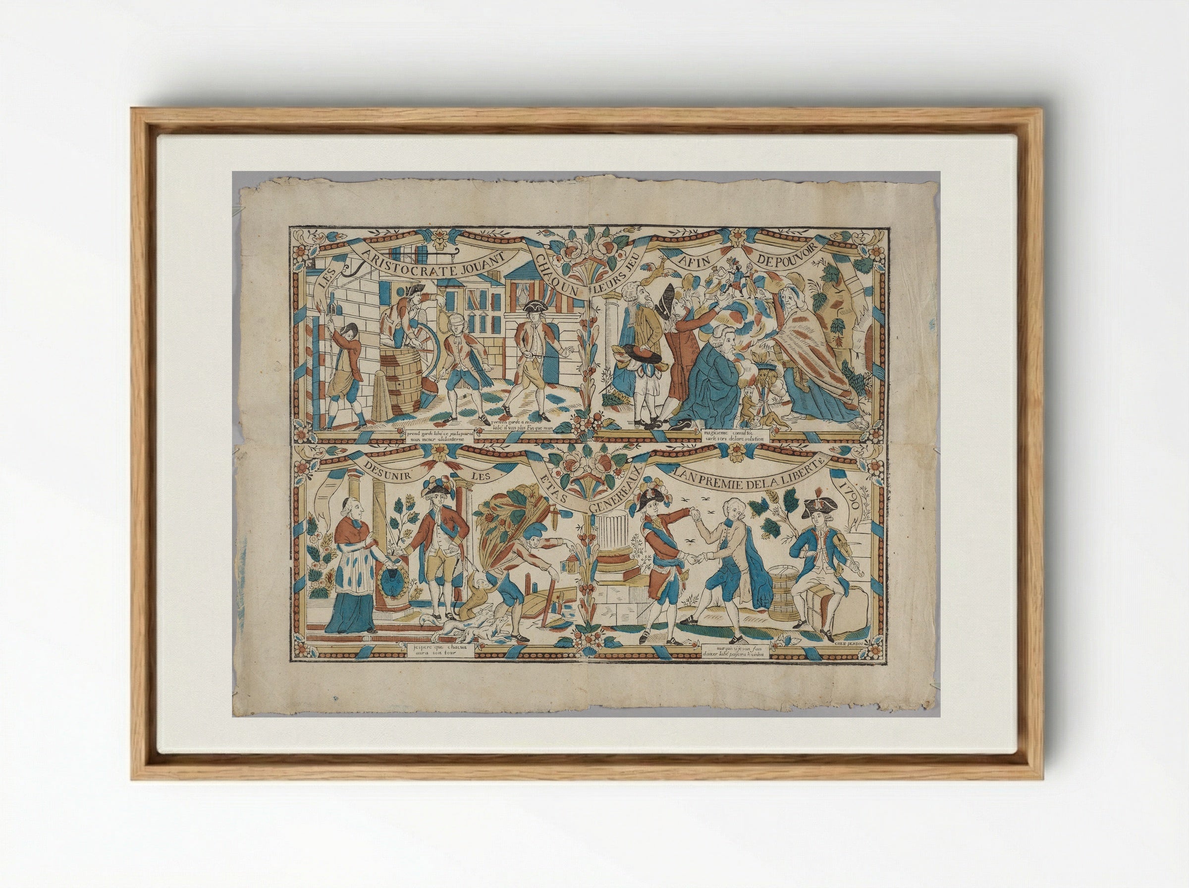 The Aristocrats Each Play their Games to Break up the Estates General - Unidentified Artist - Framed Canvas Wood