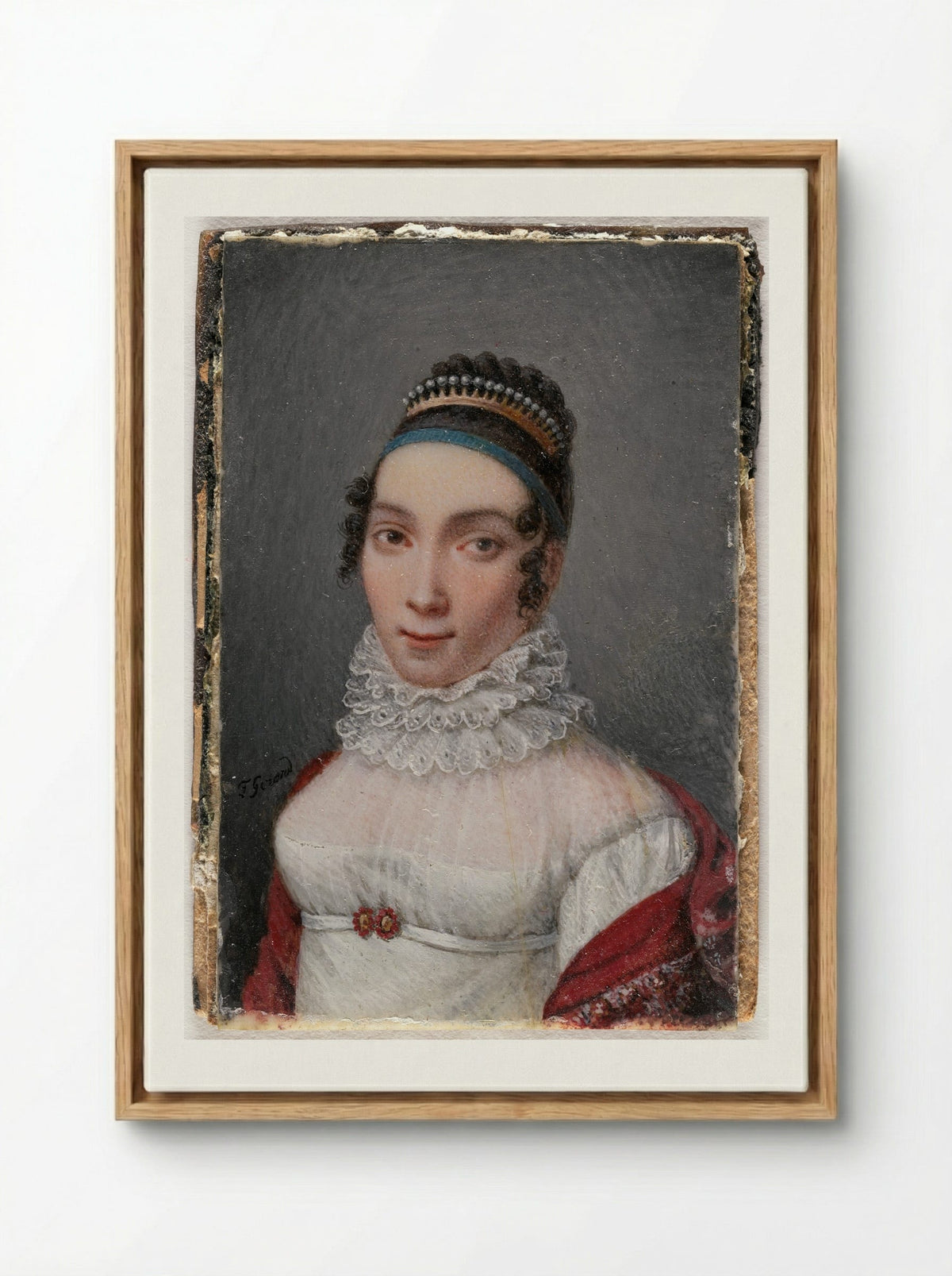 Portrait of a Lady - François Gérard - Framed Canvas Wood