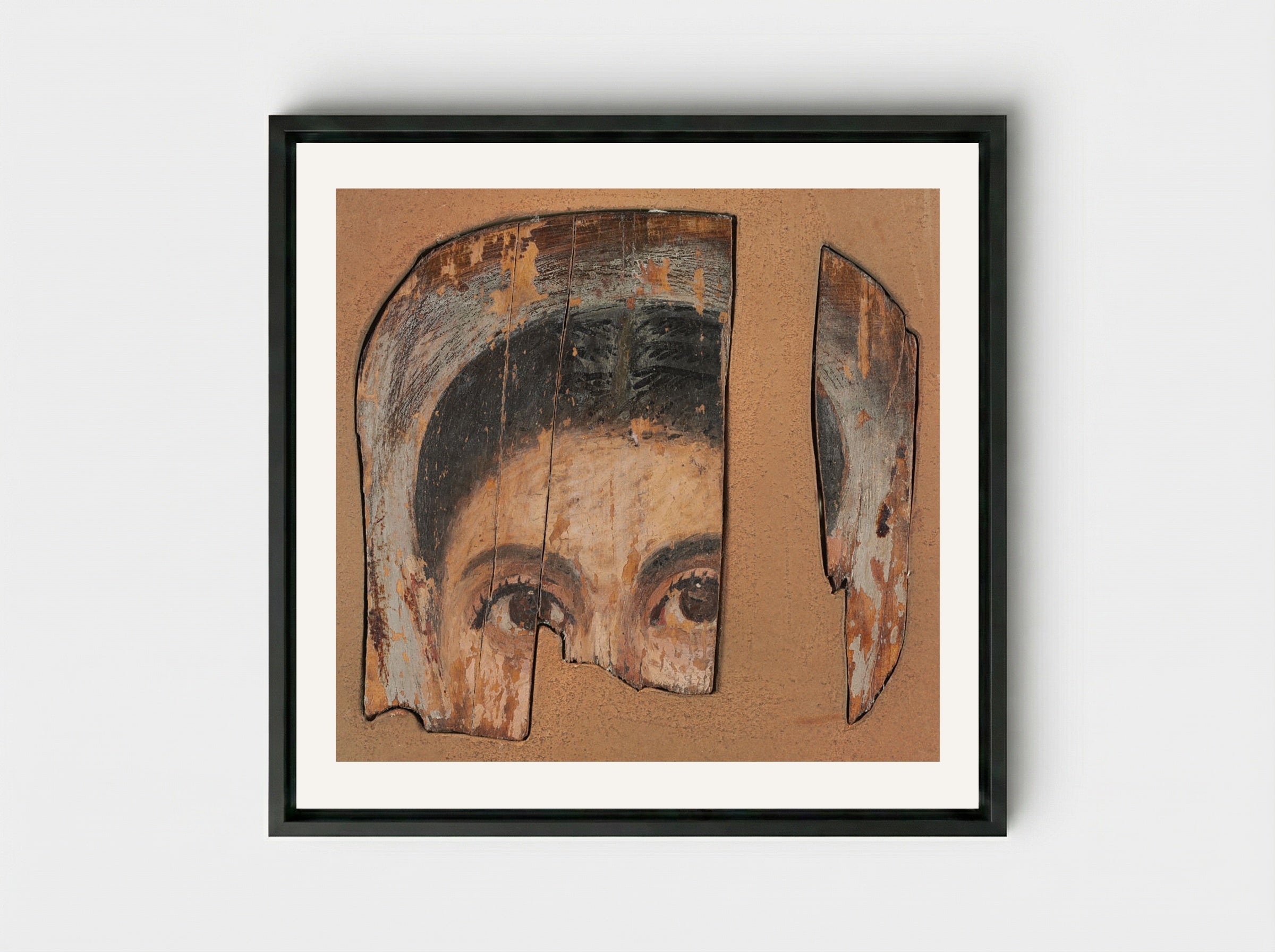 Untitled (Fragmentary Mummy Portrait) - Fine Art Print - Framed Canvas Black