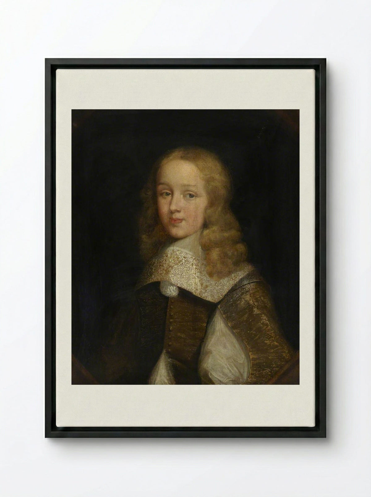 Portrait of a Youth - Fine Art Print - Framed Canvas Black