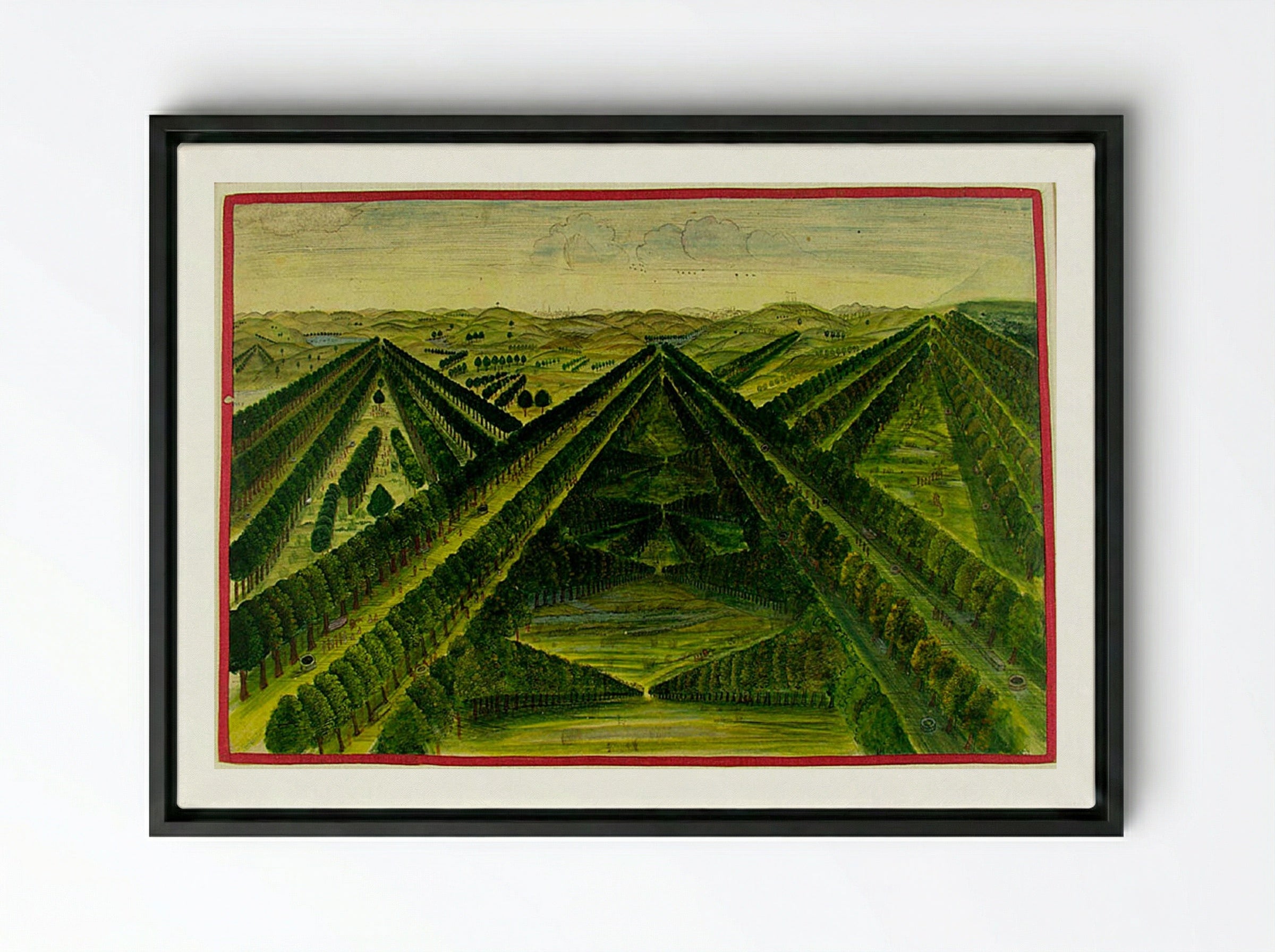 Endless Vistas at Kishangarh - Nihal Chand - Framed Canvas Black