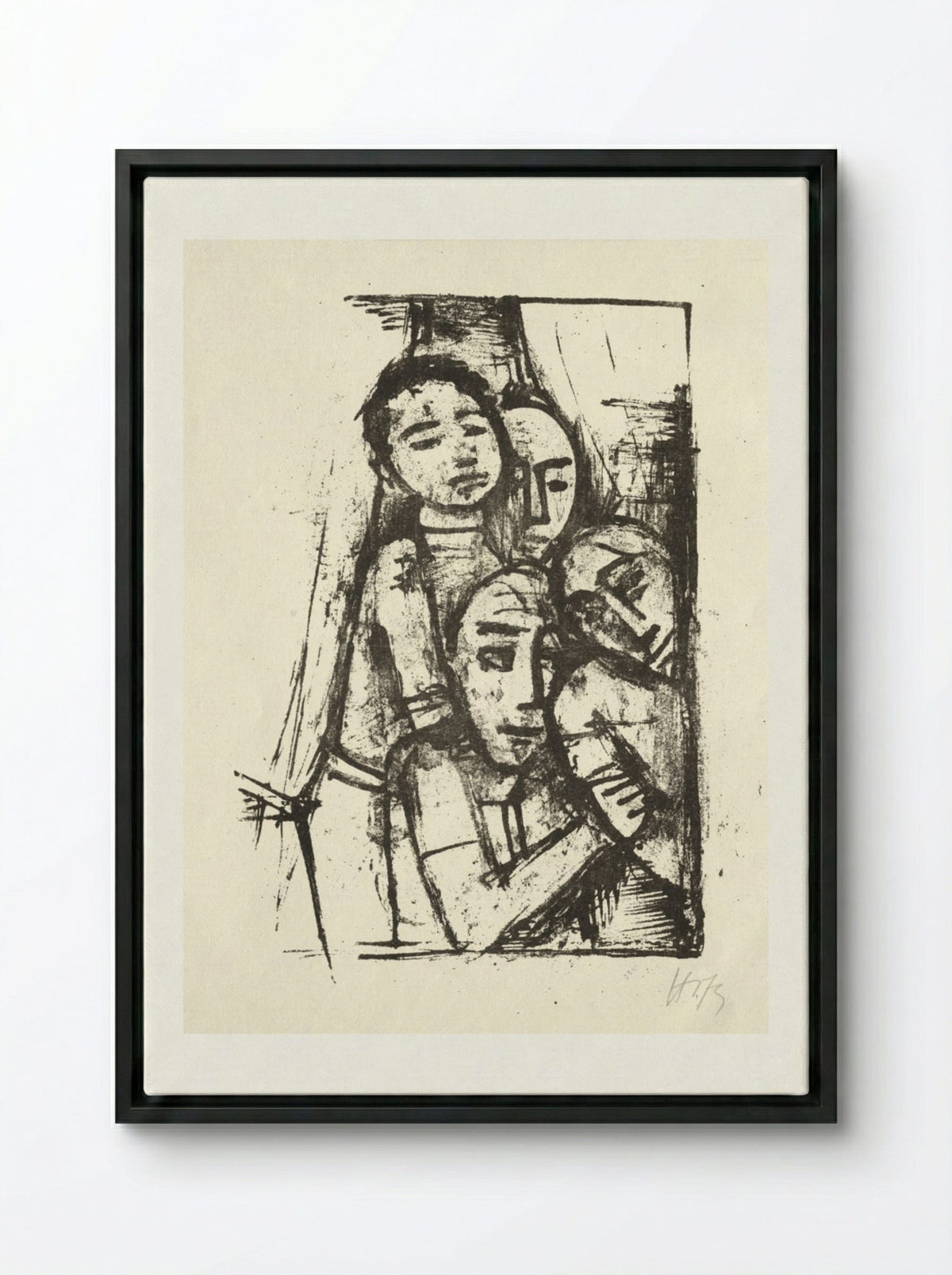 At the Window II - Karl Hofer - Framed Canvas Black