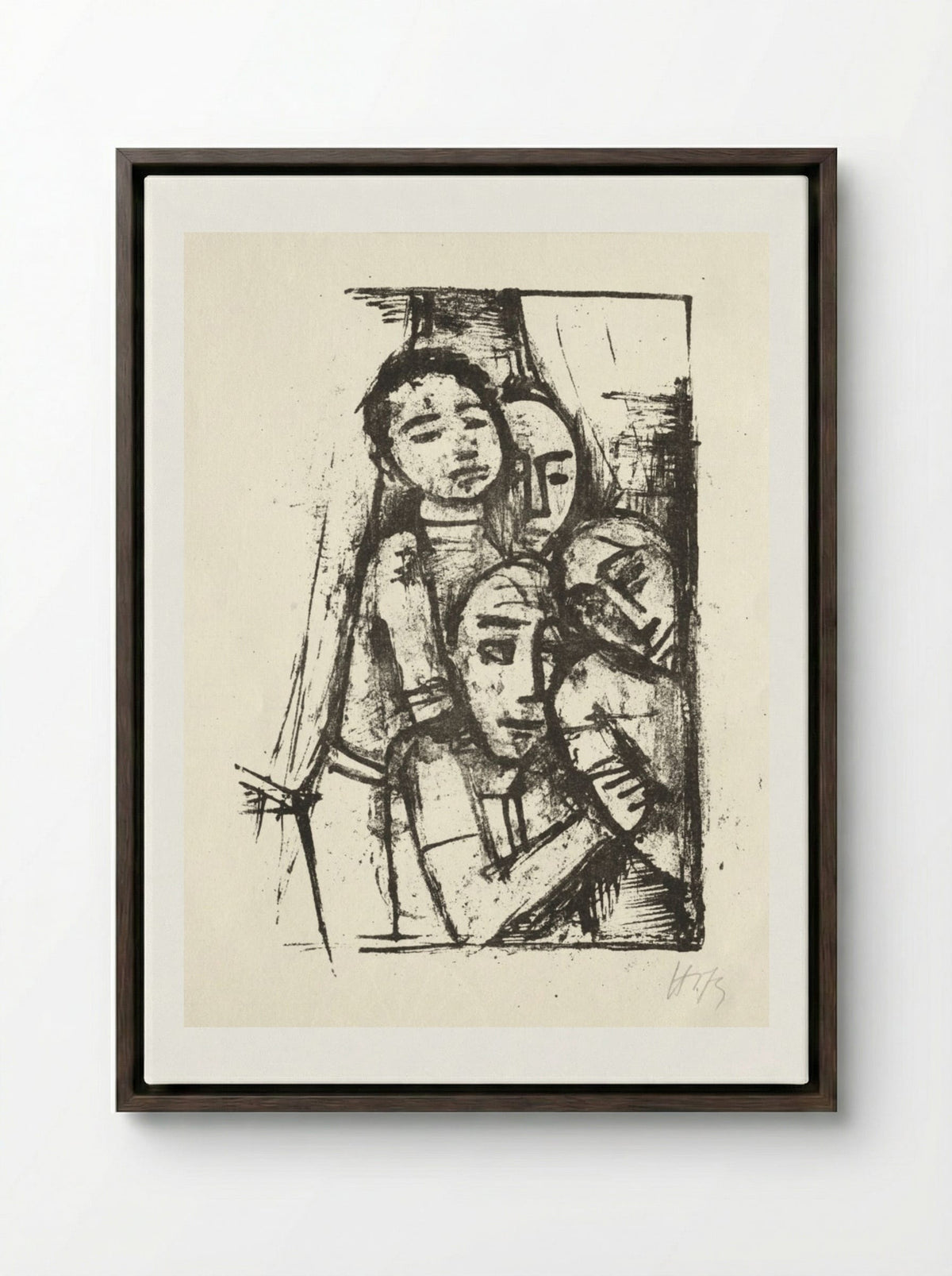 At the Window II - Karl Hofer - Framed Canvas Dark Wood