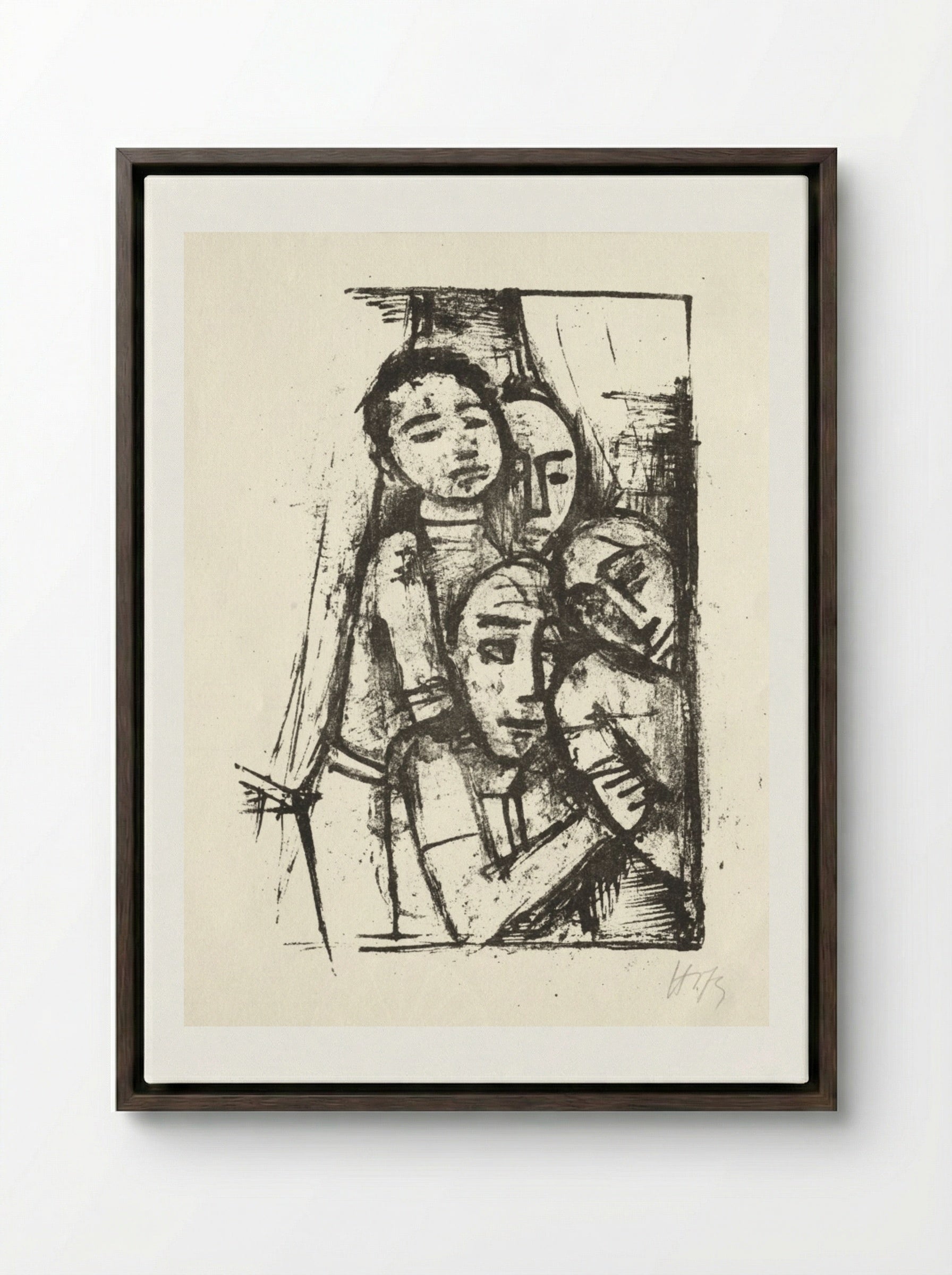 At the Window II - Karl Hofer - Framed Canvas Dark Wood