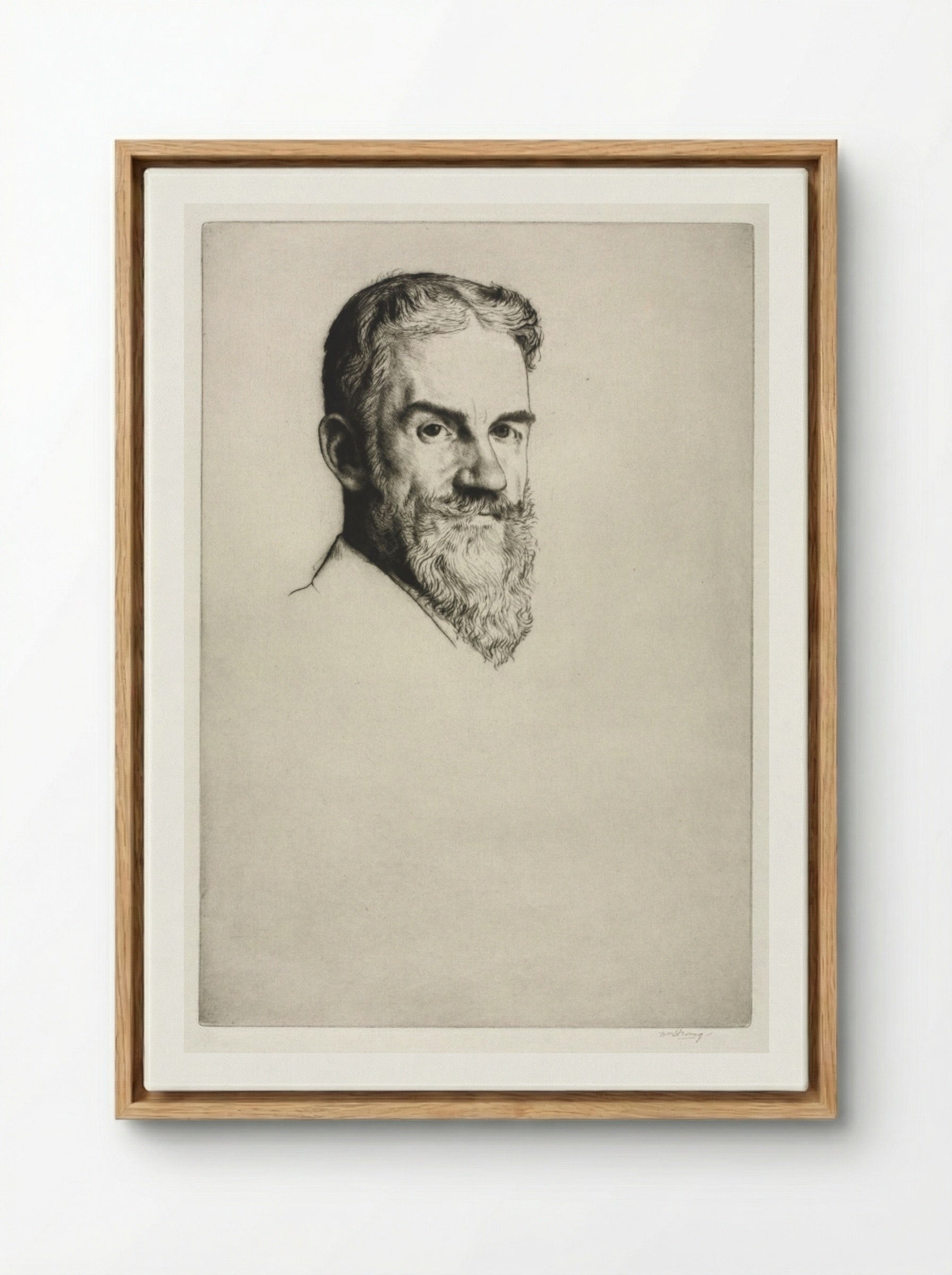 George Bernard Shaw - William Strang - Framed Canvas Wood