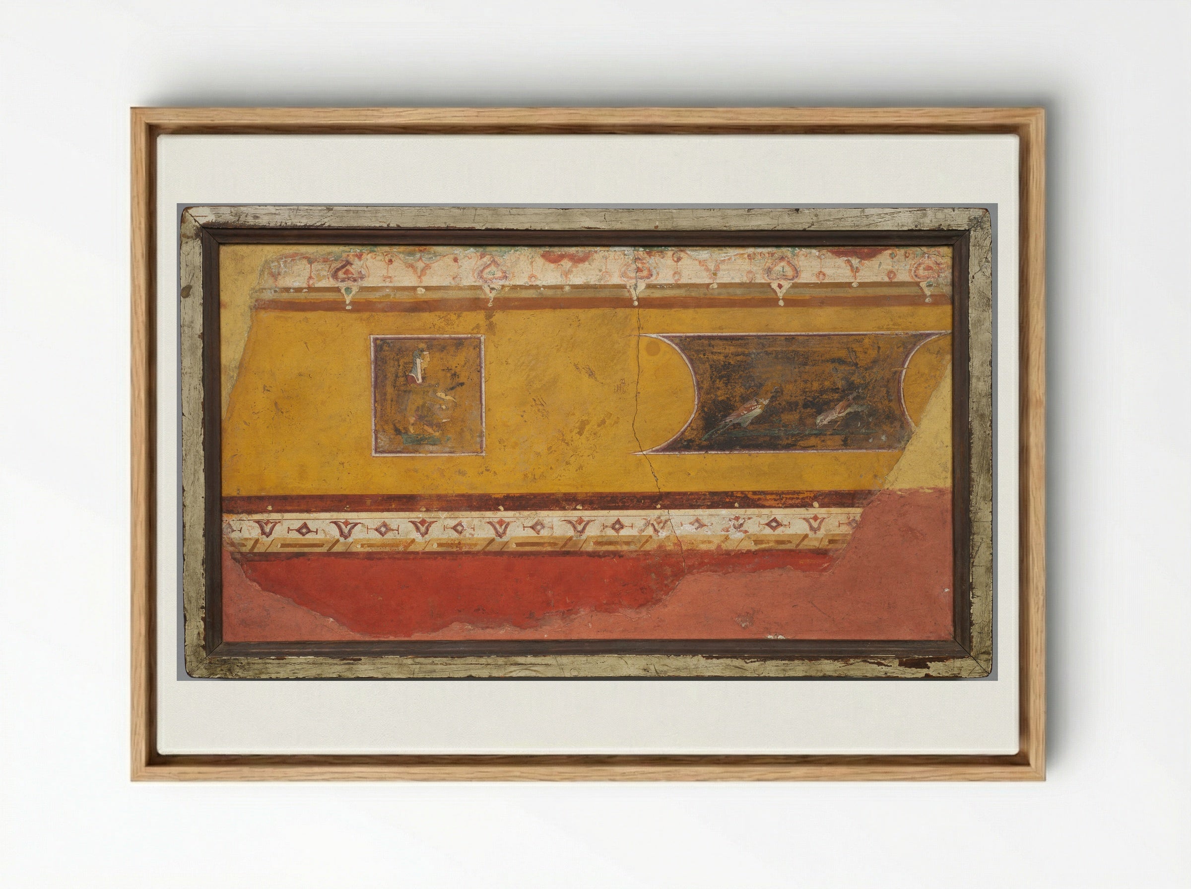 Wall Painting Fragment from the Villa at Boscotrecase - Unknown Artist - Framed Canvas Wood