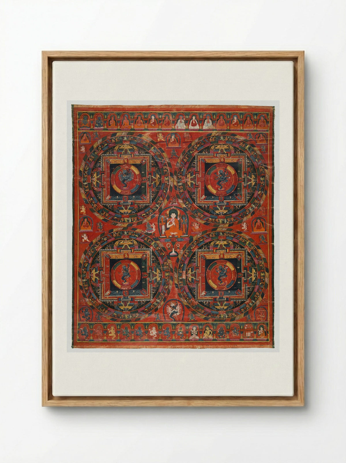 Four-circle Hevajra Mandala - Unknown Artist - Framed Canvas Wood