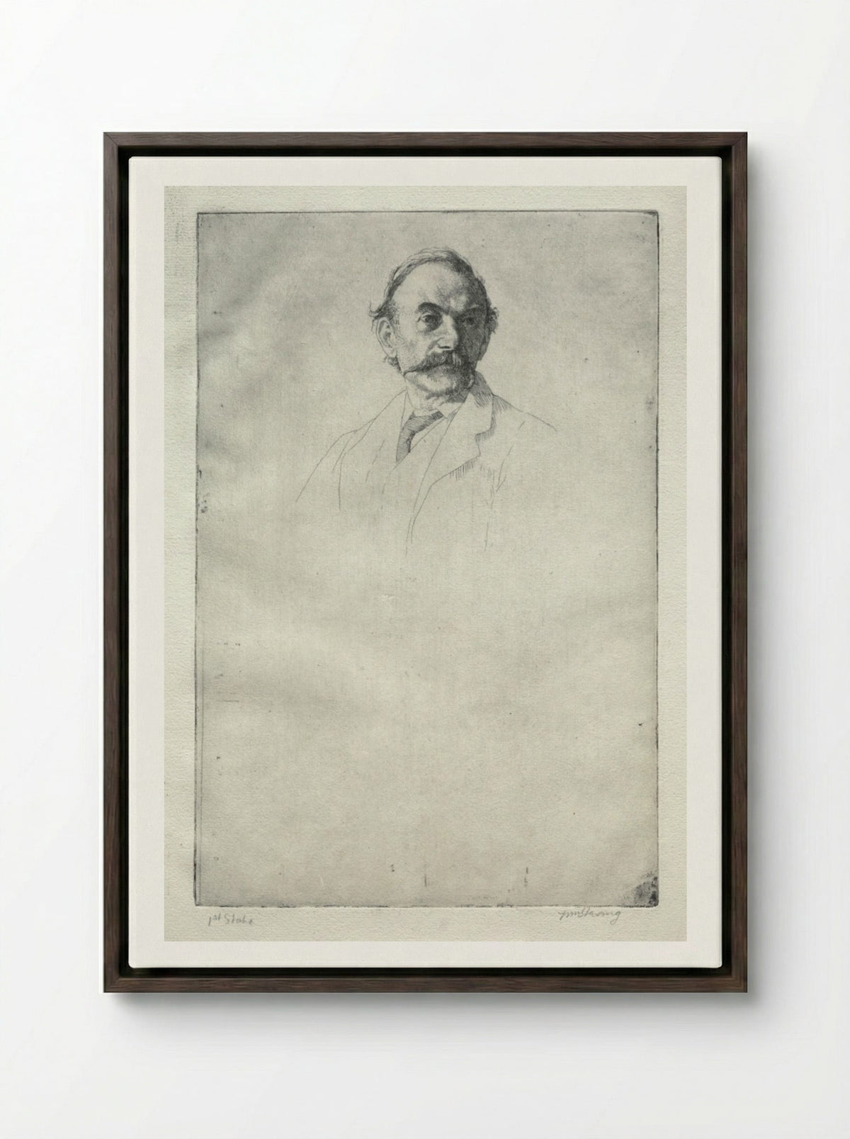 Thomas Hardy, No. 1 - William Strang - Framed Canvas Dark Wood