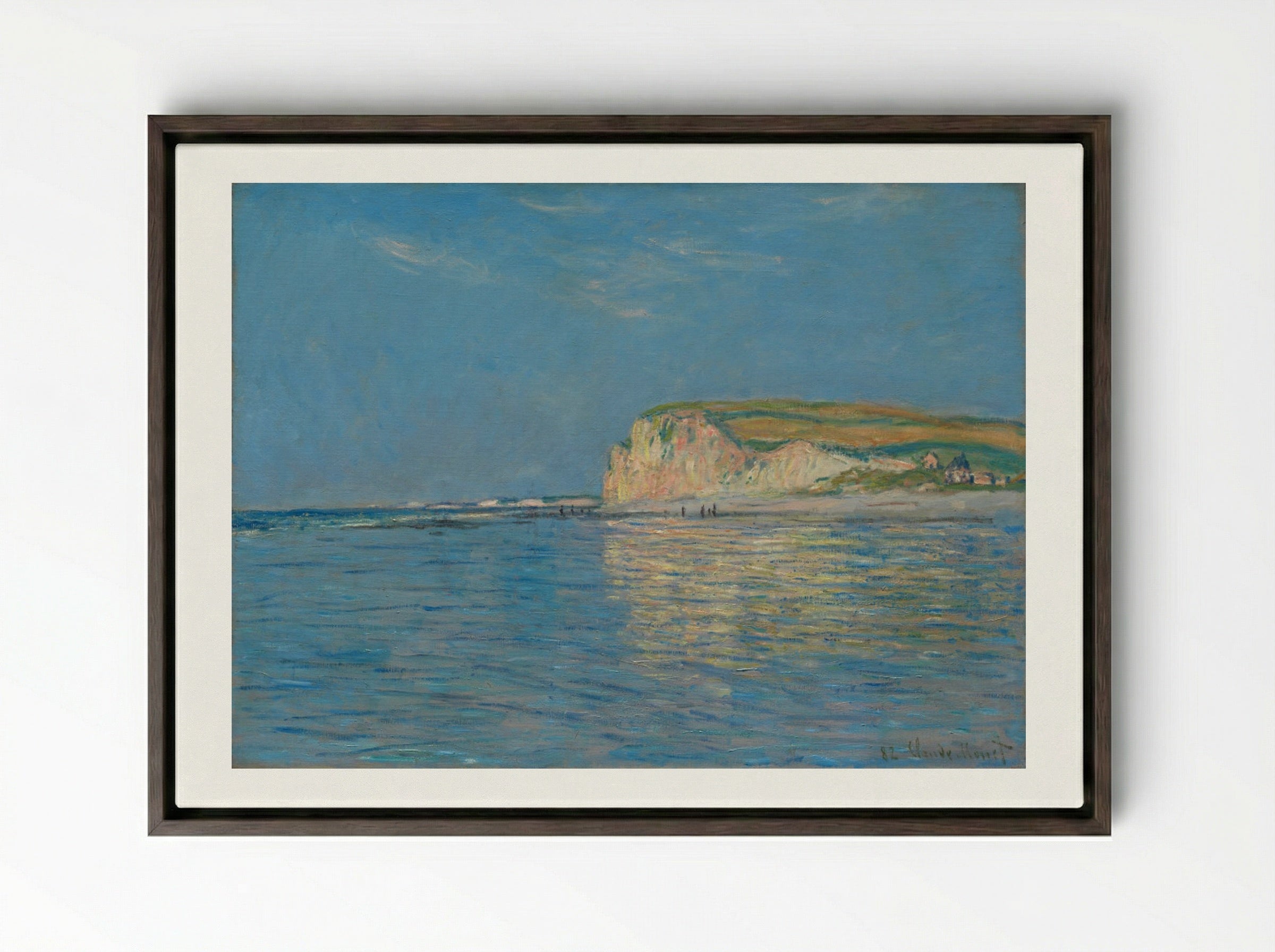 Low Tide at Pourville, near Dieppe - Claude Monet - Framed Canvas Dark Wood