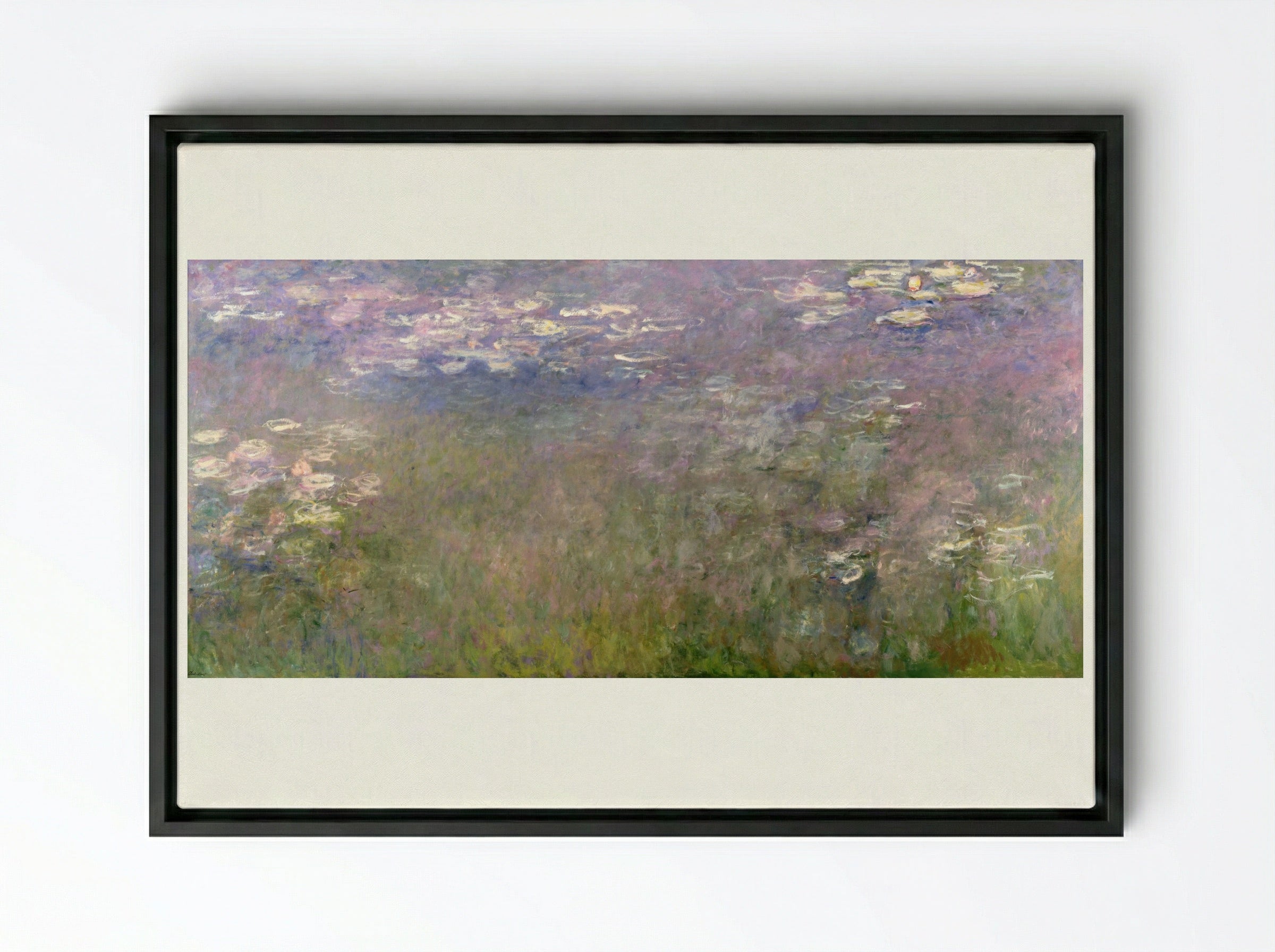 Water Lilies (Agapanthus) - Claude Monet - Framed Canvas Black
