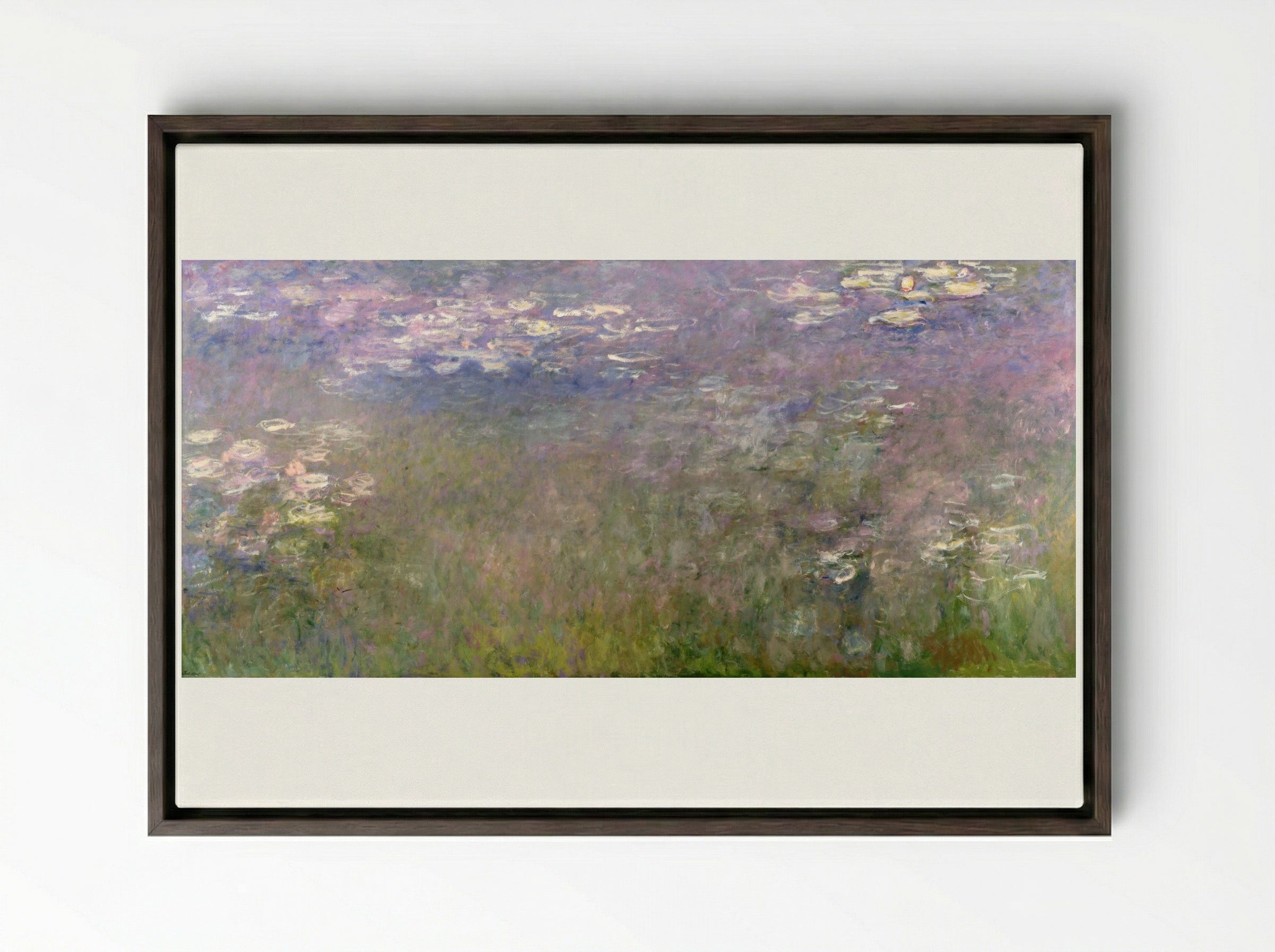 Water Lilies (Agapanthus) - Claude Monet - Framed Canvas Dark Wood