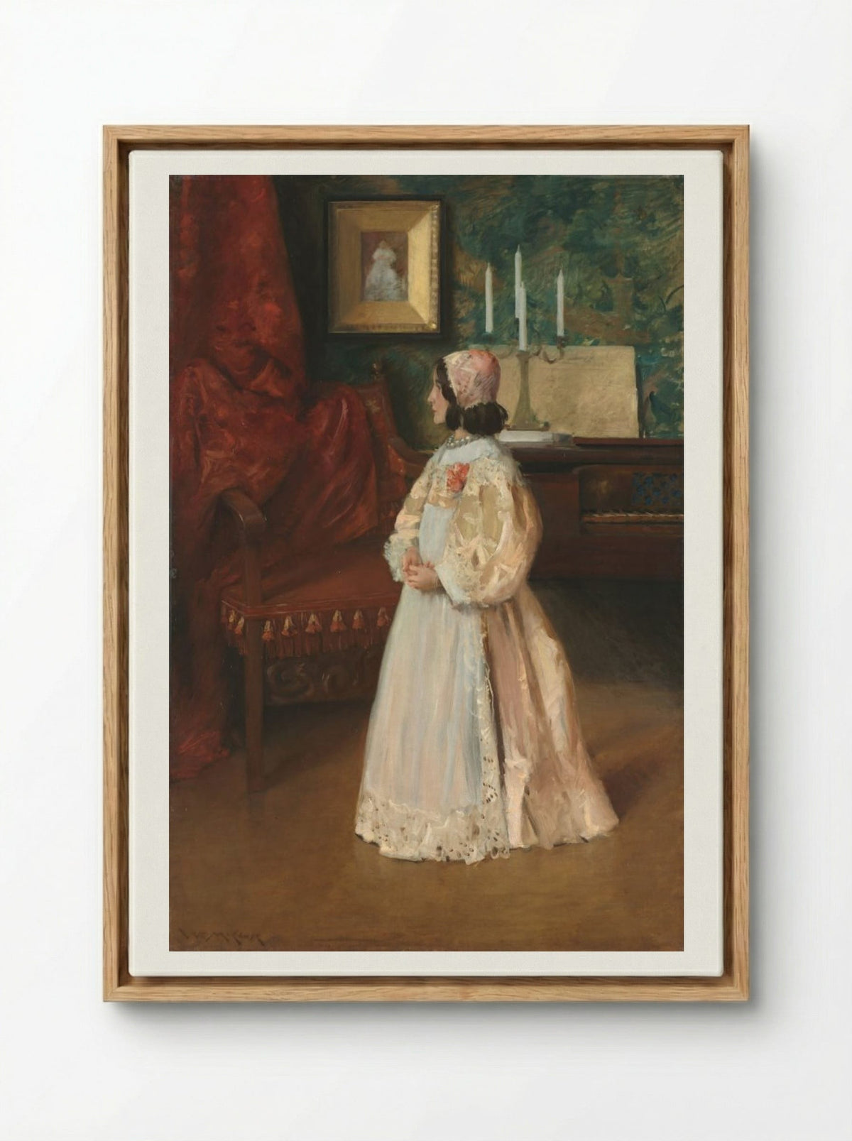 Portrait of My Daughter Alice - William Merritt Chase - Framed Canvas Wood