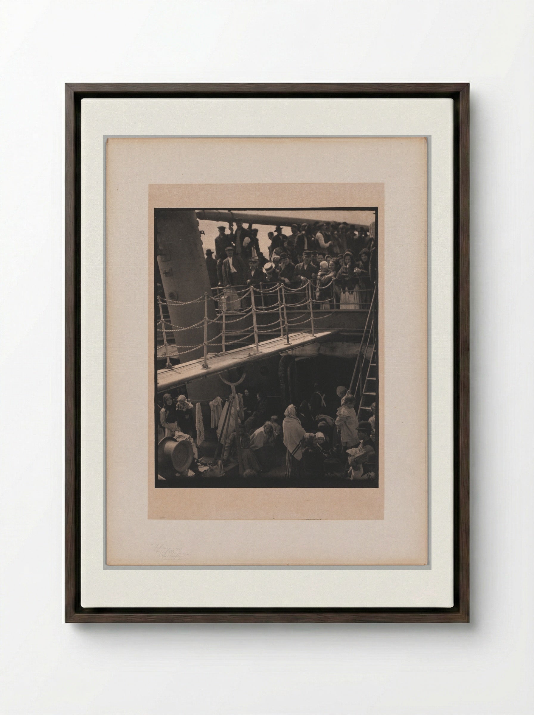 The Steerage - Alfred Stieglitz - Framed Canvas Dark Wood
