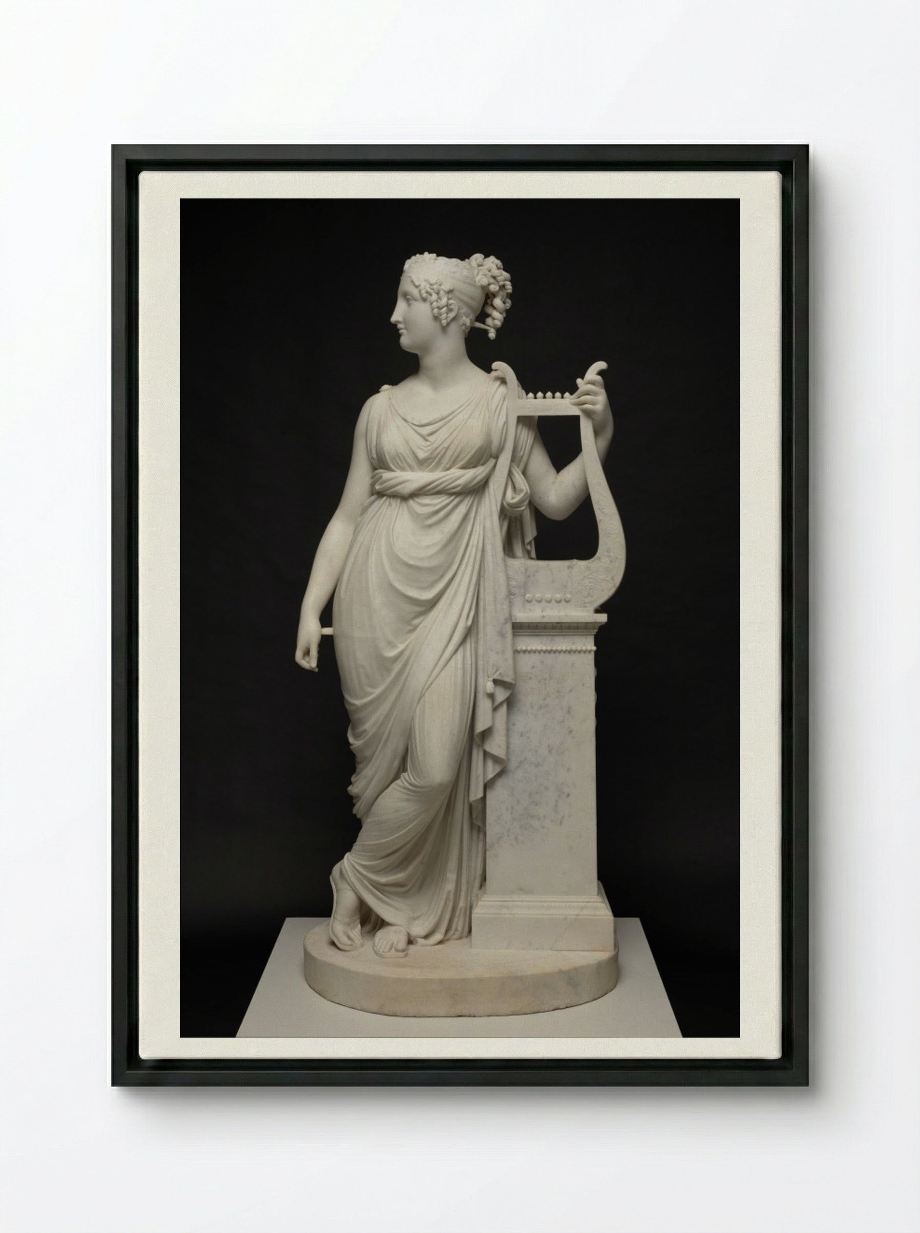 Terpsichore Lyran - Antonio Canova - Framed Canvas Black