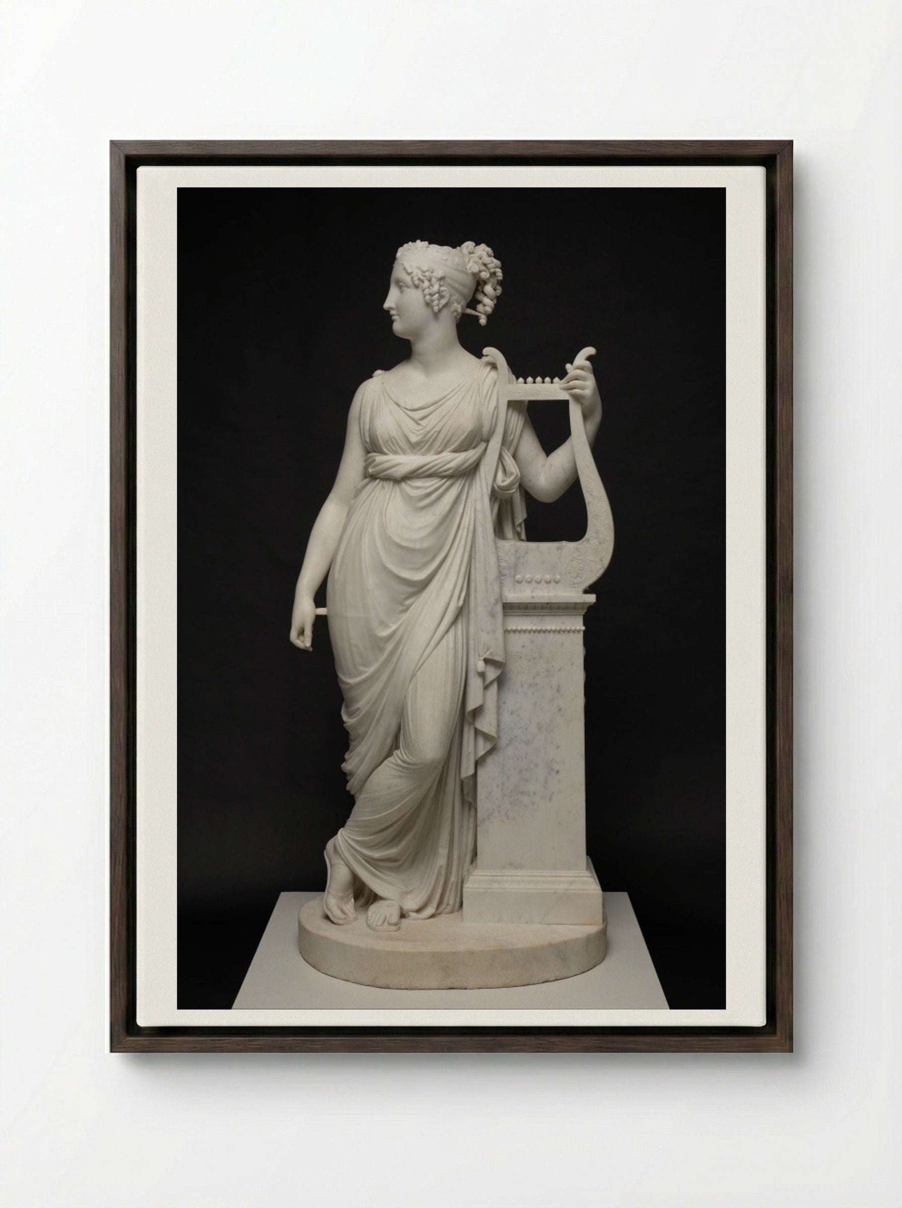 Terpsichore Lyran - Antonio Canova - Framed Canvas Dark Wood