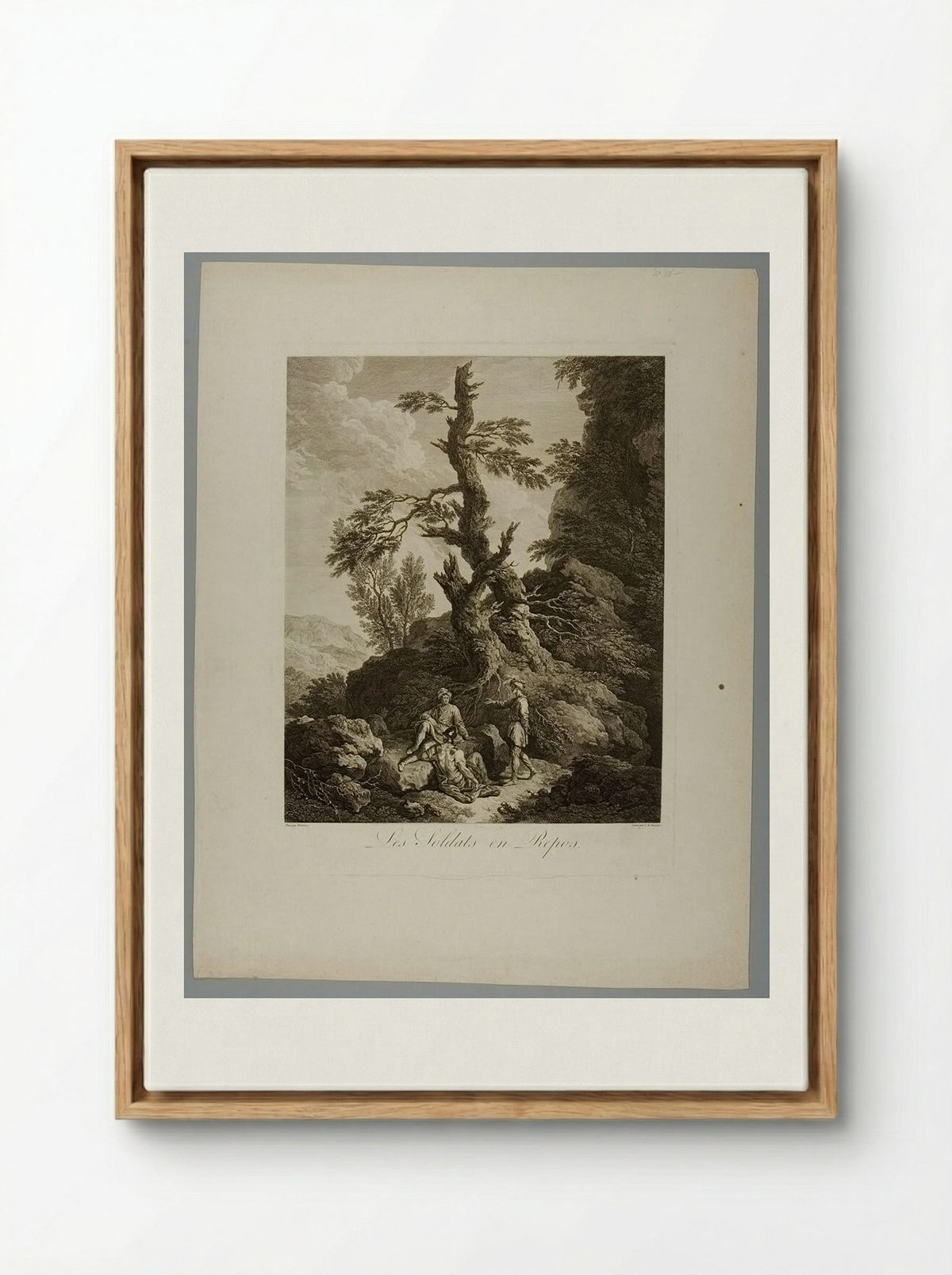 Les Soldats en Repos - Jean Charles Levasseur - Framed Canvas Wood