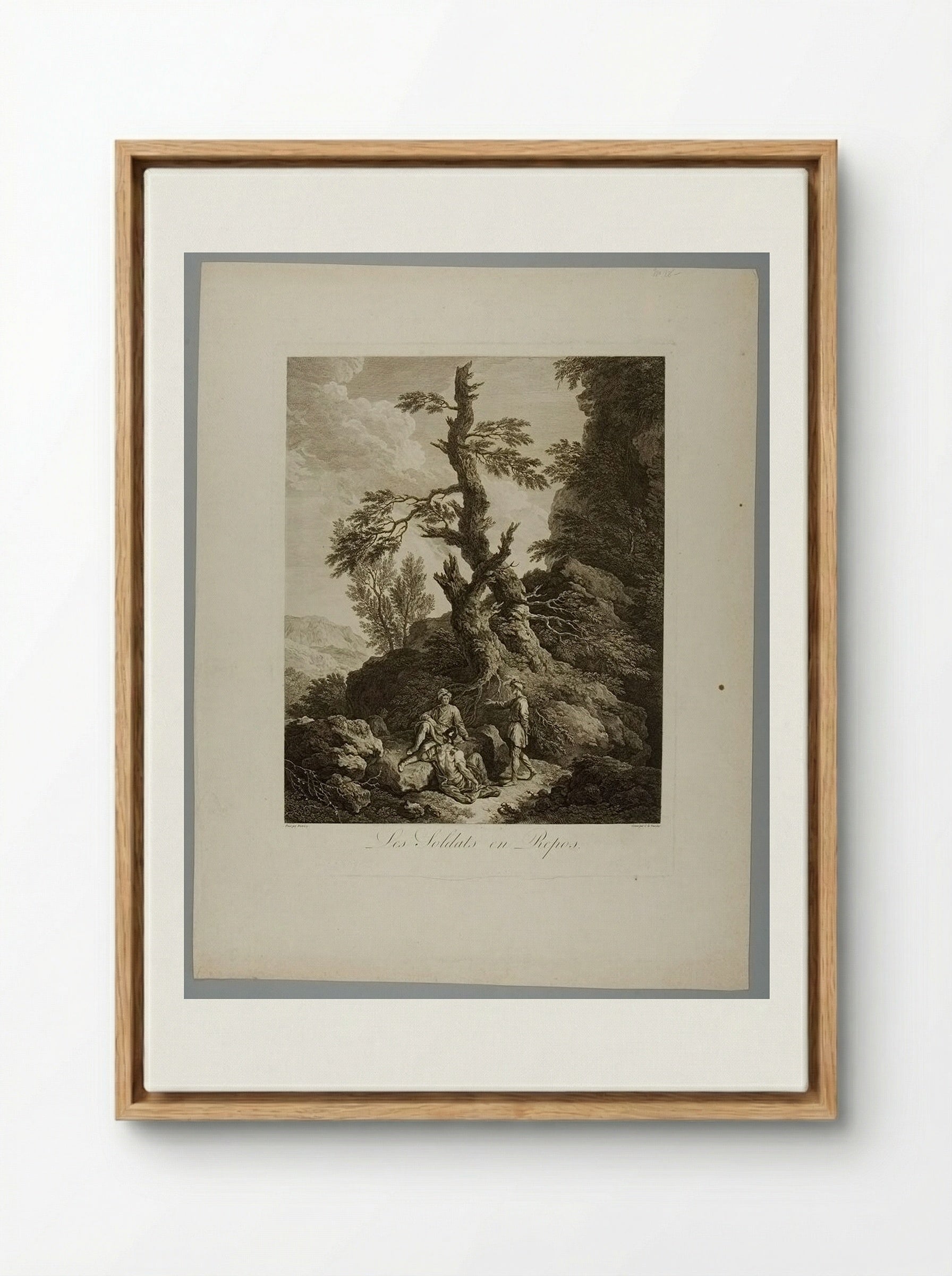 Les Soldats en Repos - Jean Charles Levasseur - Framed Canvas Wood
