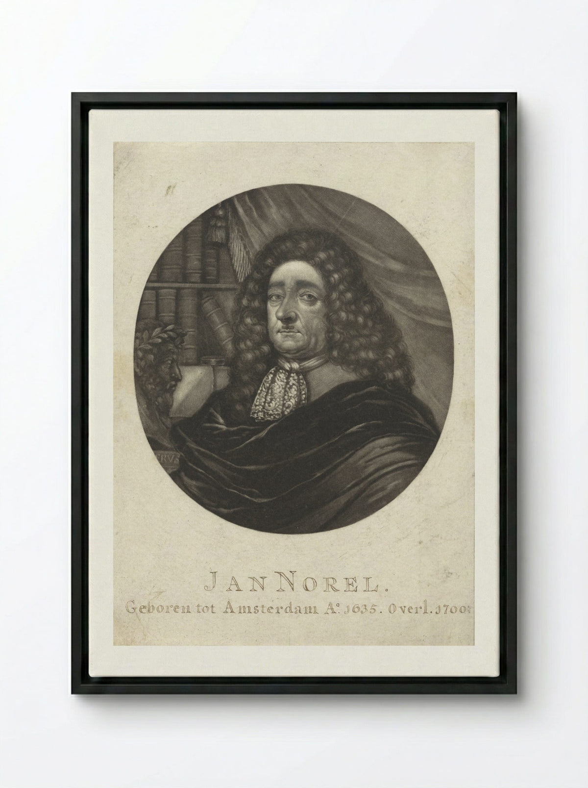 Portrait of Petrus Boudaan - Pieter Schenk (I) - Framed Canvas Black