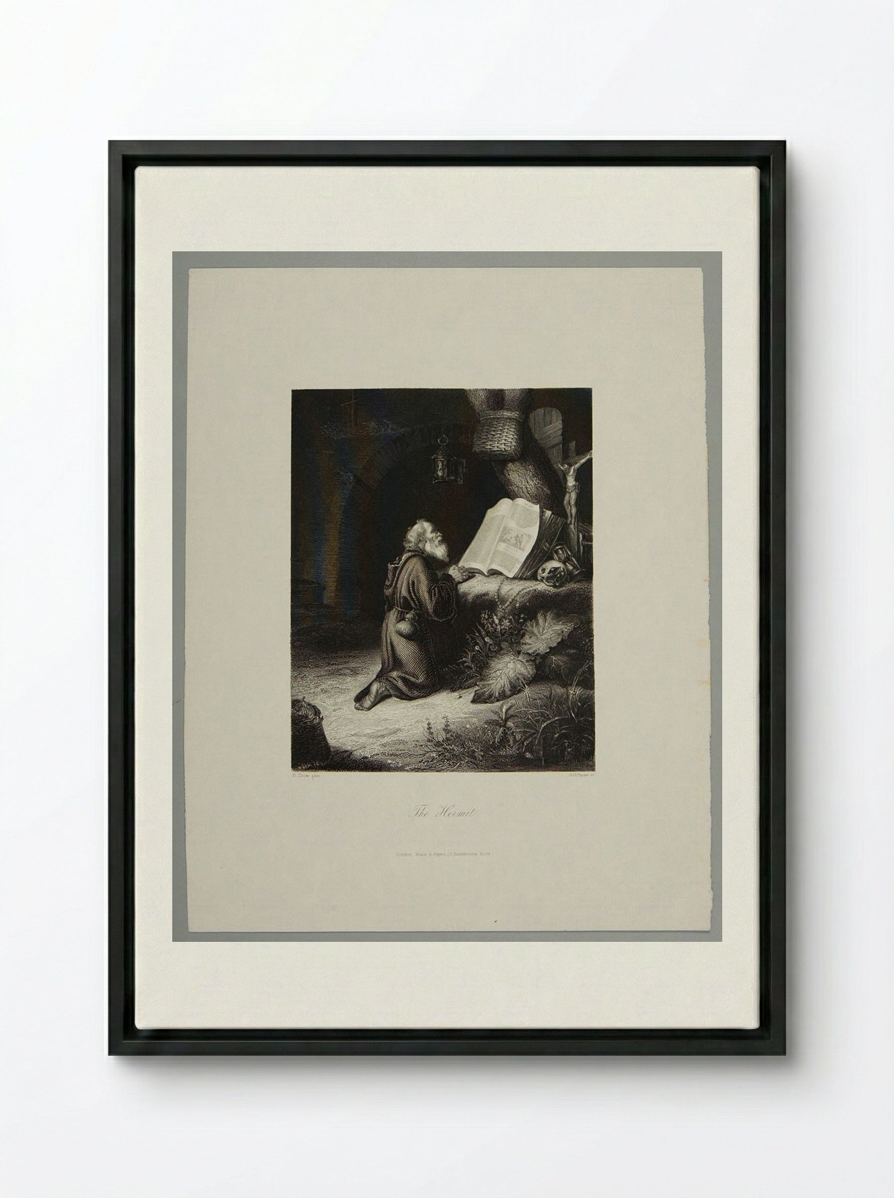 The Hermit - Albert Henry Payne - Framed Canvas Black