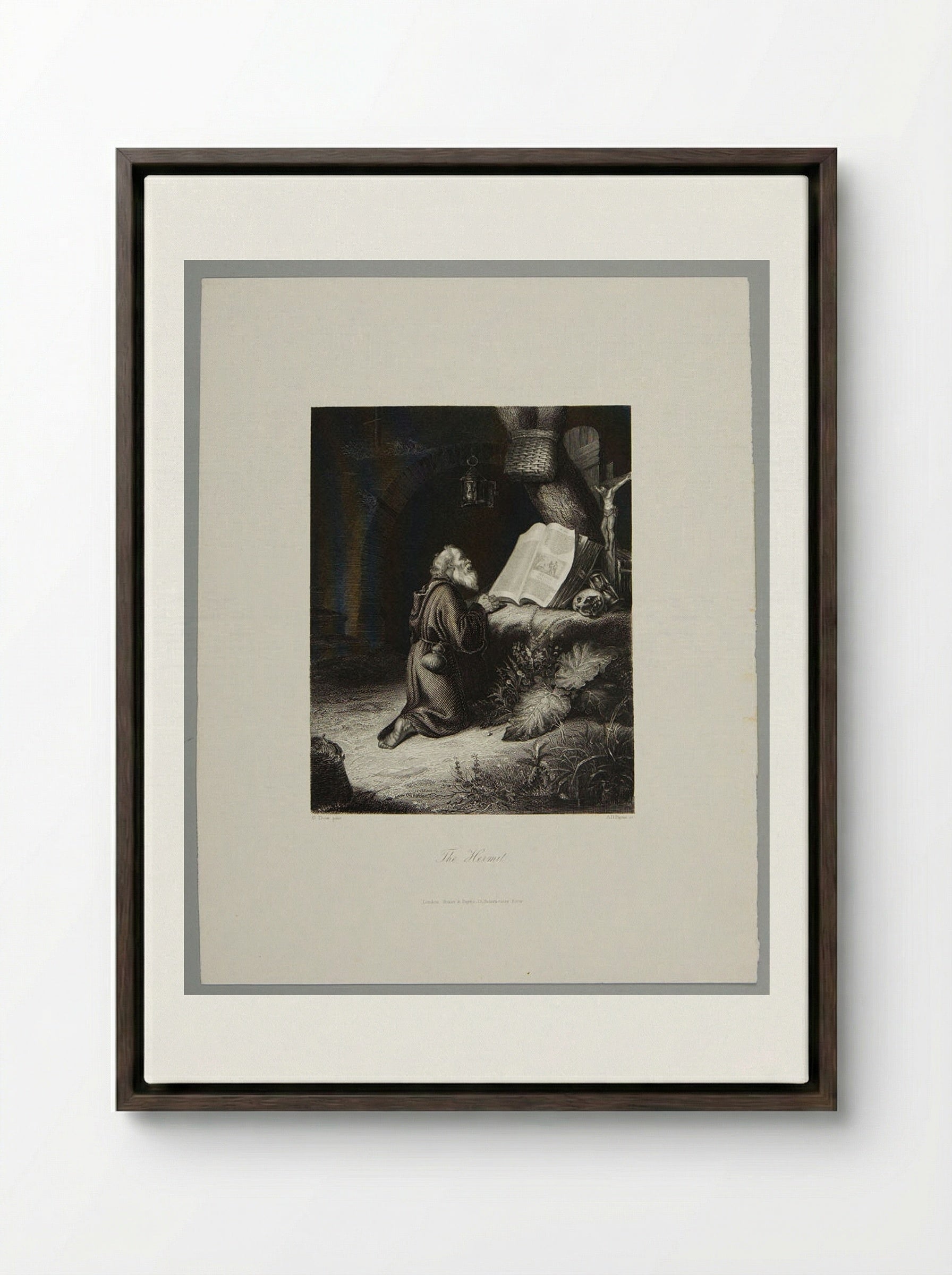 The Hermit - Albert Henry Payne - Framed Canvas Dark Wood