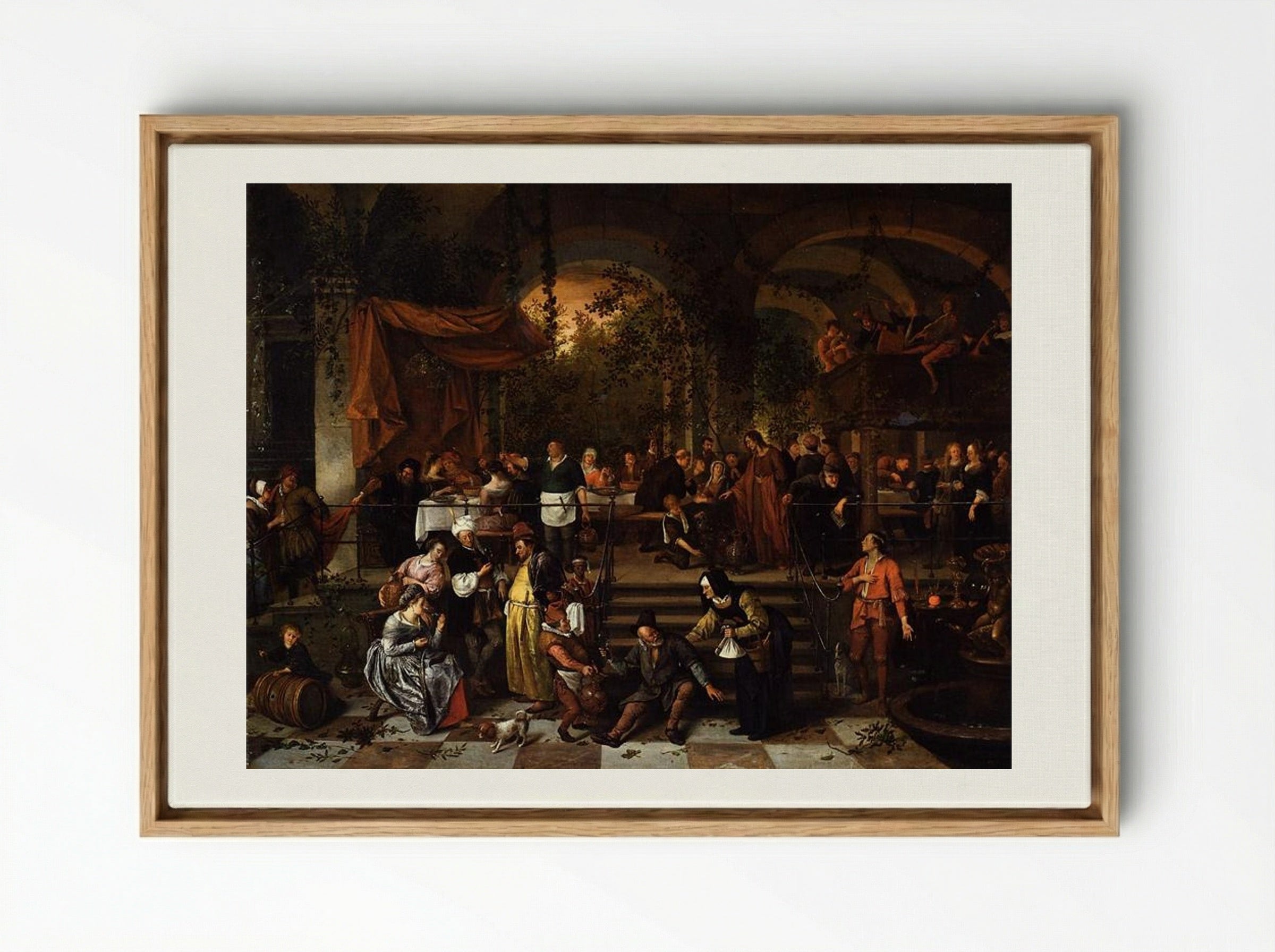 The Wedding Feast at Cana - Jan Steen - Framed Canvas Wood