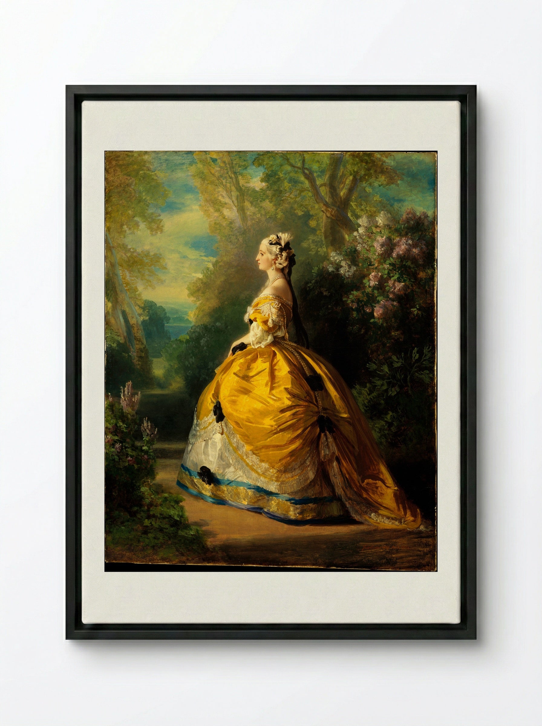 The Empress Eugénie - Franz Xaver Winterhalter - Framed Canvas Black