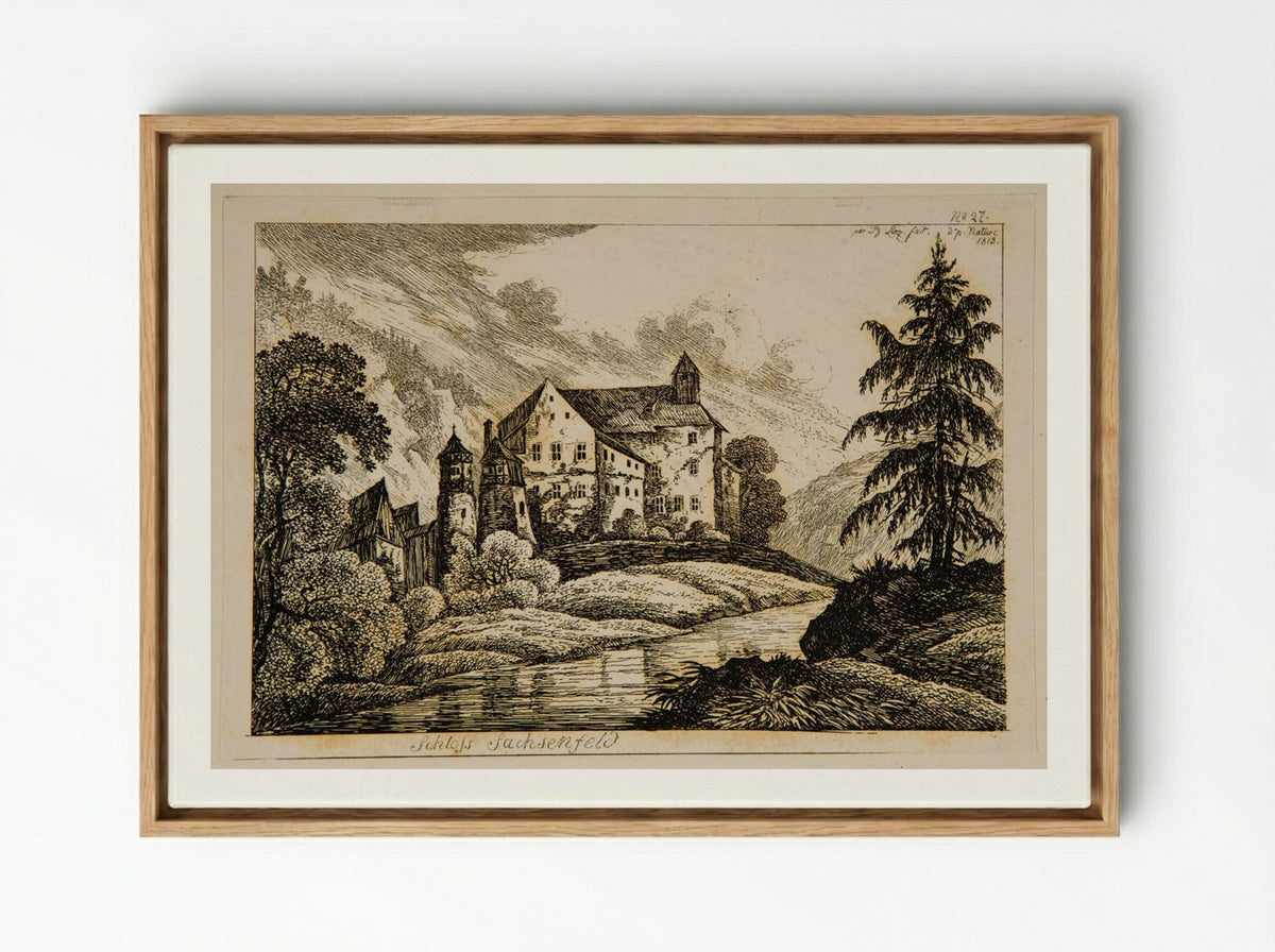 Schloss Sachsenfeld - Johann Philipp Wilhelm Lenz - Framed Canvas Wood
