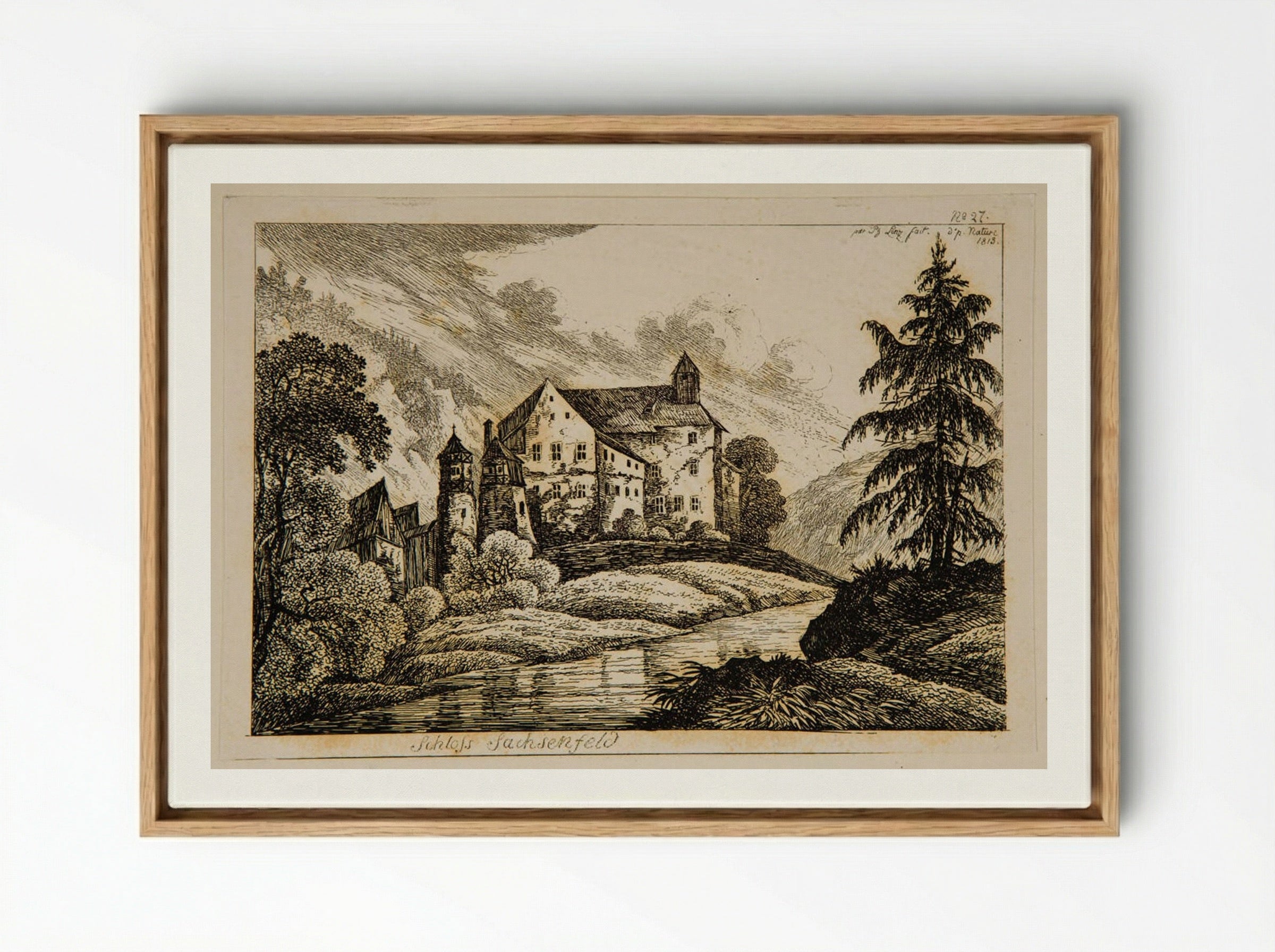 Schloss Sachsenfeld - Johann Philipp Wilhelm Lenz - Framed Canvas Wood
