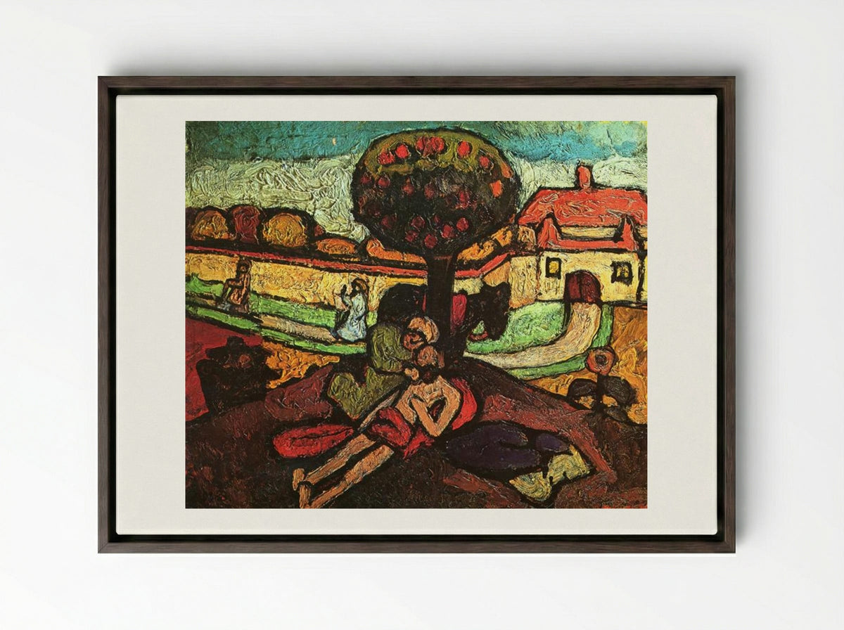 The Good Samaritan - Paula Modersohn-Becker - Framed Canvas Dark Wood