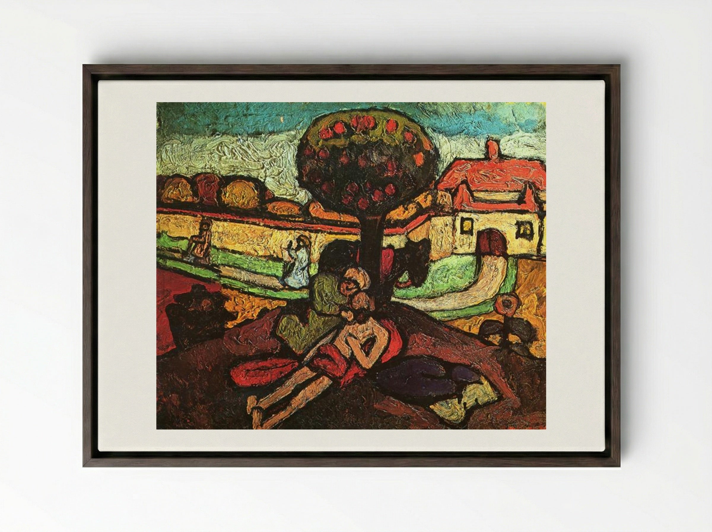 The Good Samaritan - Paula Modersohn-Becker - Framed Canvas Dark Wood