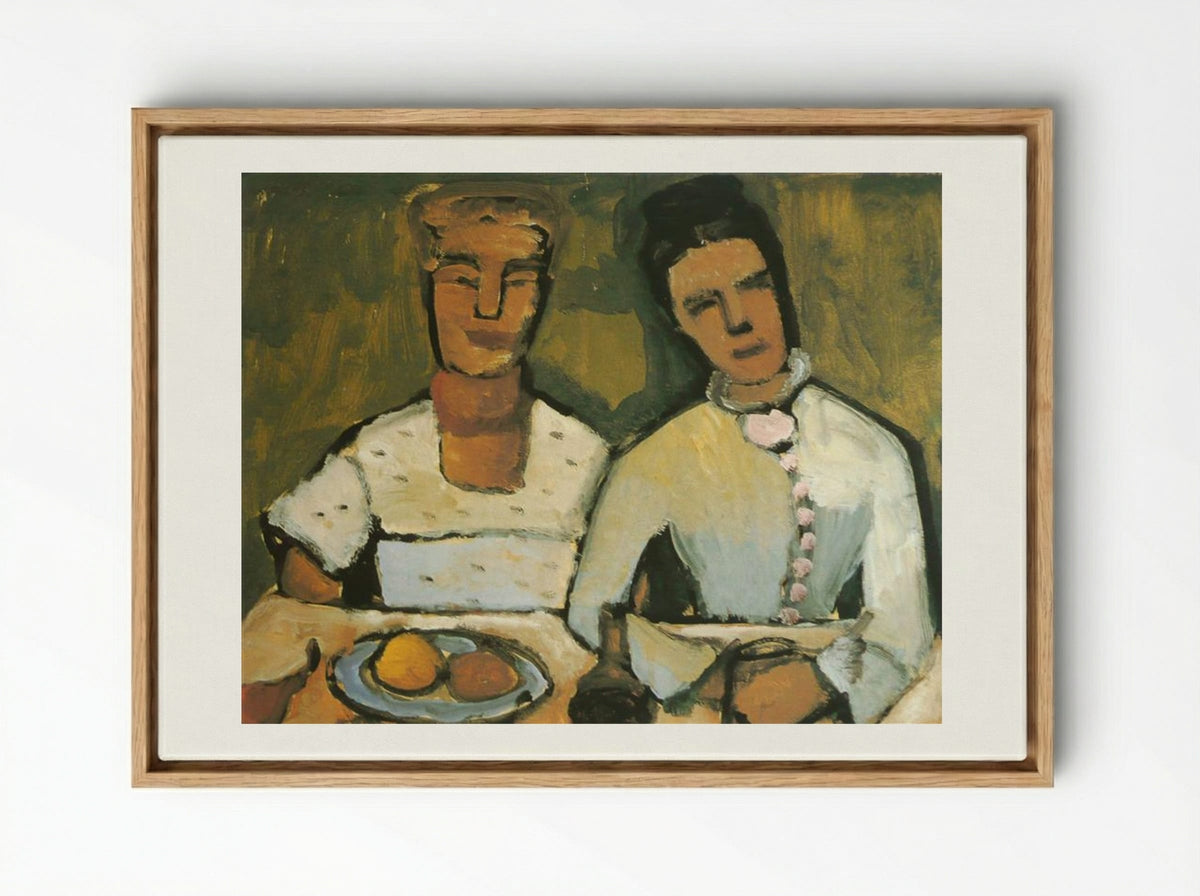 Lee and his sister Hoetger - Paula Modersohn-Becker - Framed Canvas Wood